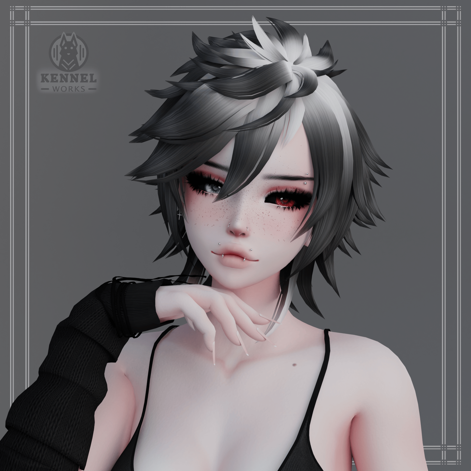 SINA HAIR || RIGGED || BLENDSHAPES