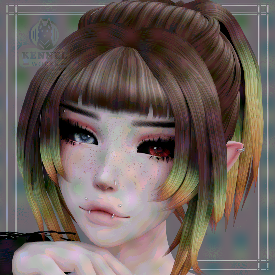 SASHA'S HAIR || RIGGED || BANGS SHAPEKEYS