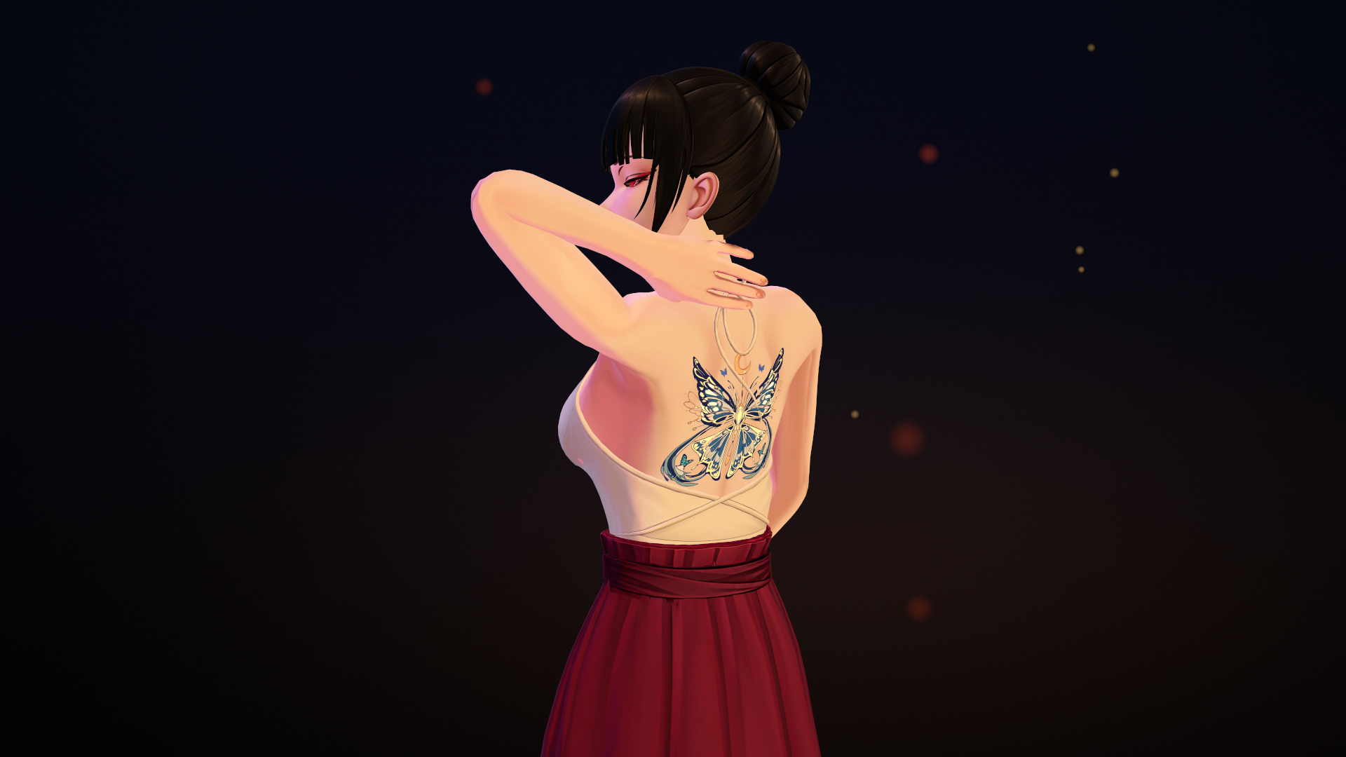 Yocho I — Night Butterfly Tattoo (A), Glow / ON-OFF (VRChat / Modular Avatar / PC)