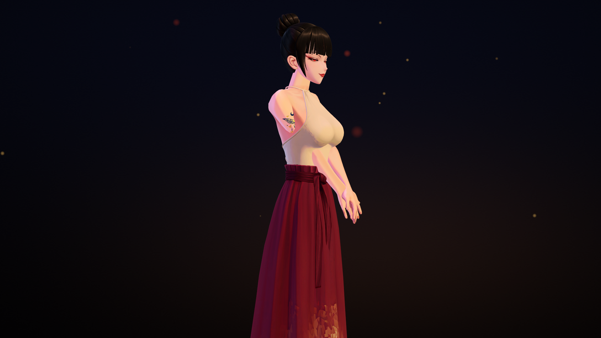 Yocho II — Night Butterfly Tattoo (B), Glow / ON-OFF (VRChat / Modular Avatar / PC)