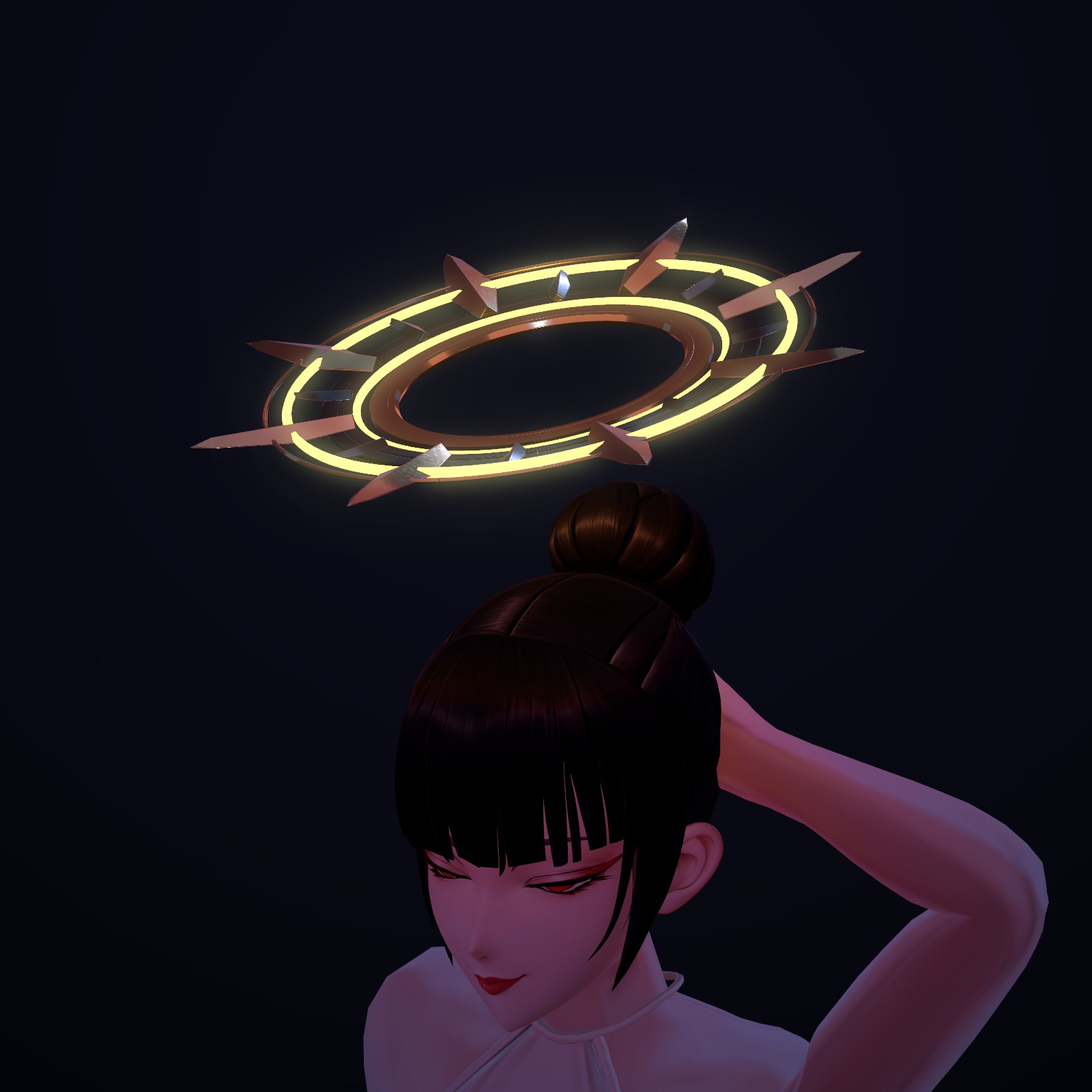 Fan-Shaped Halo (Senyō no Enban) — Art Deco Style Counter-Rotating Halo (VRChat / Modular Avatar / PC)