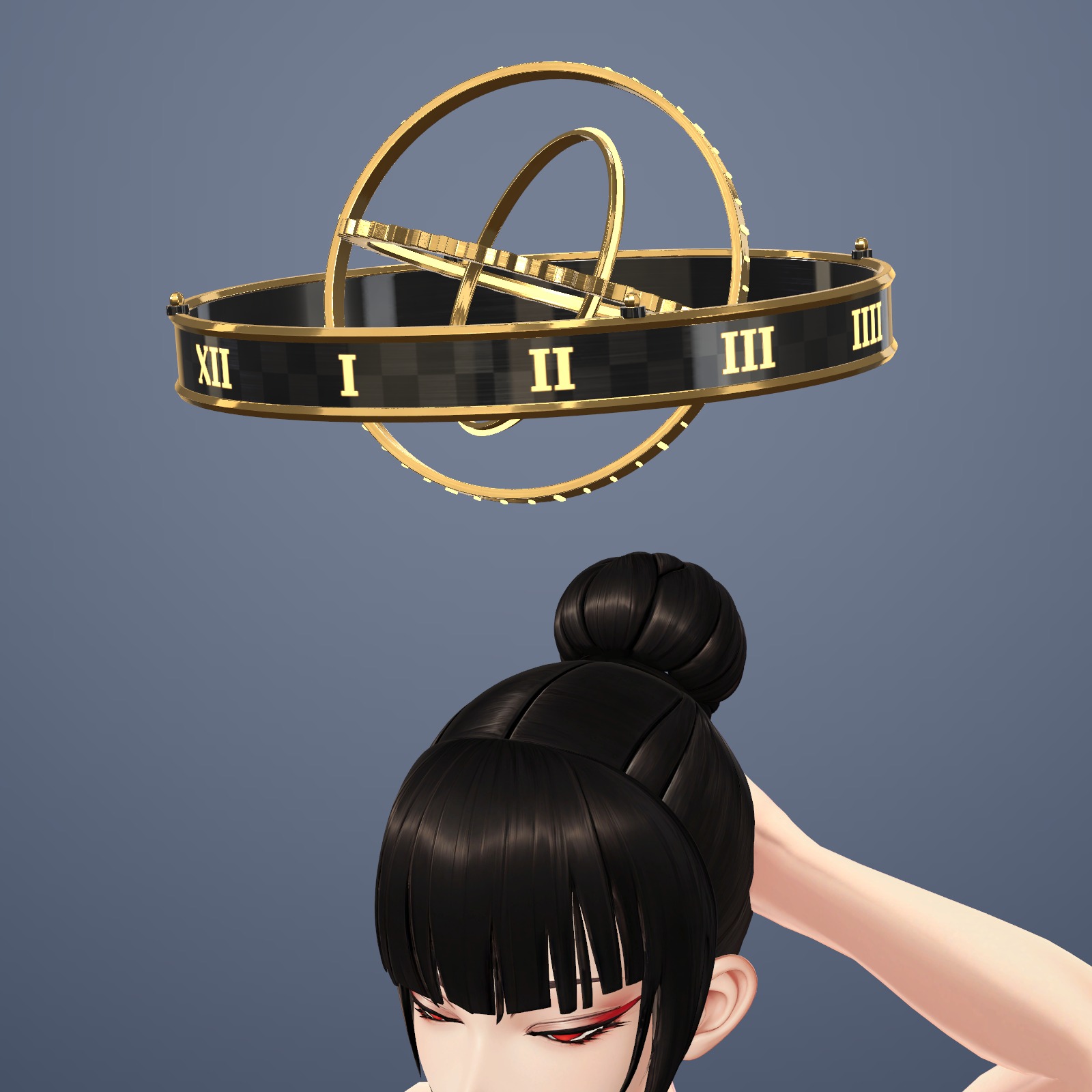 Armillary-Style Halo (Tenkyū no Wa) — Clock-Dial Halo with Rings Tracing a Sphere (VRChat / Modular Avatar / PC)