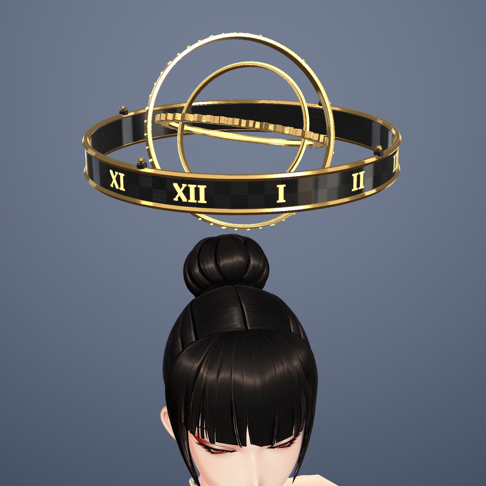 Armillary-Style Halo (Tenkyū no Wa) — Clock-Dial Halo with Rings Tracing a Sphere (VRChat / Modular Avatar / PC)