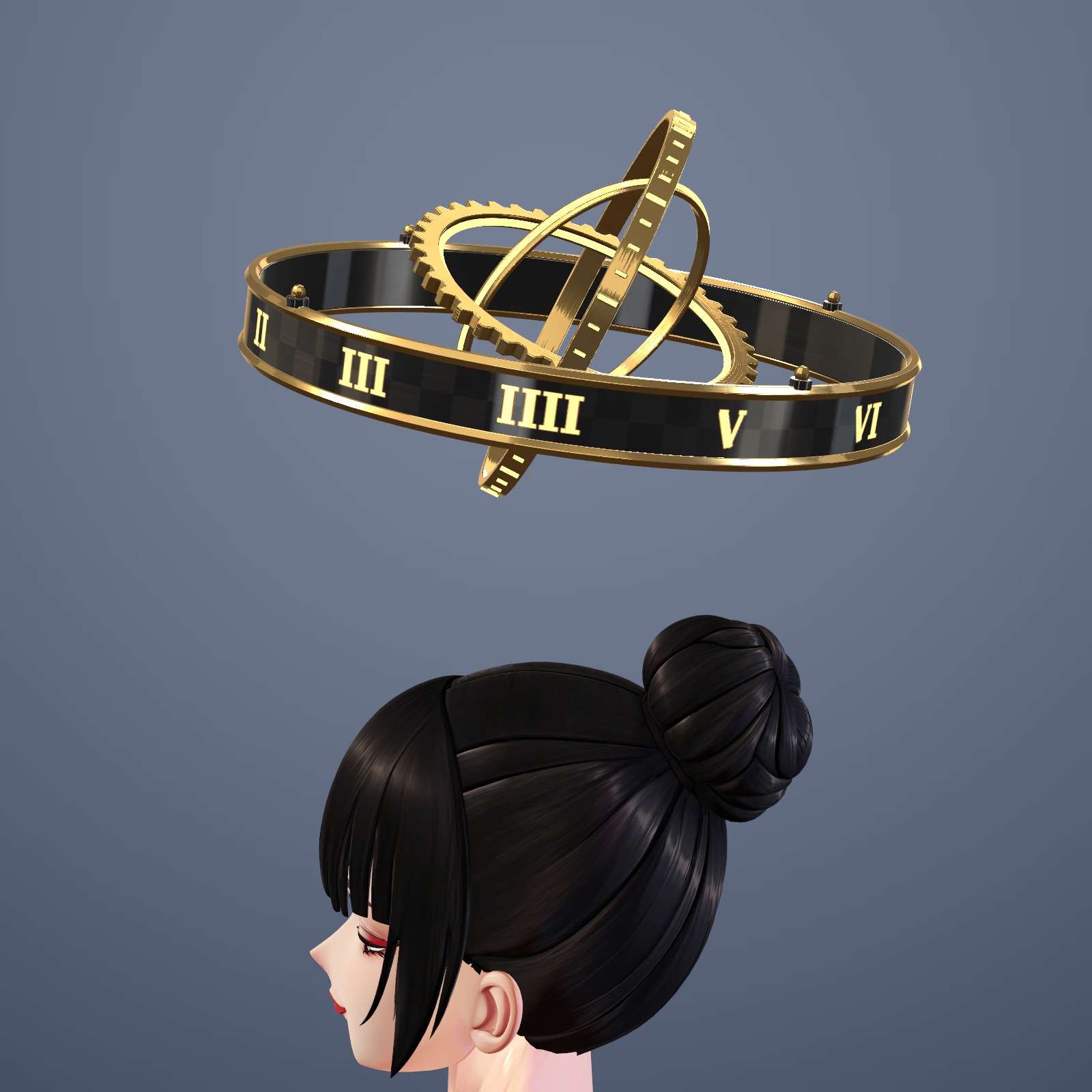 Armillary-Style Halo (Tenkyū no Wa) — Clock-Dial Halo with Rings Tracing a Sphere (VRChat / Modular Avatar / PC)