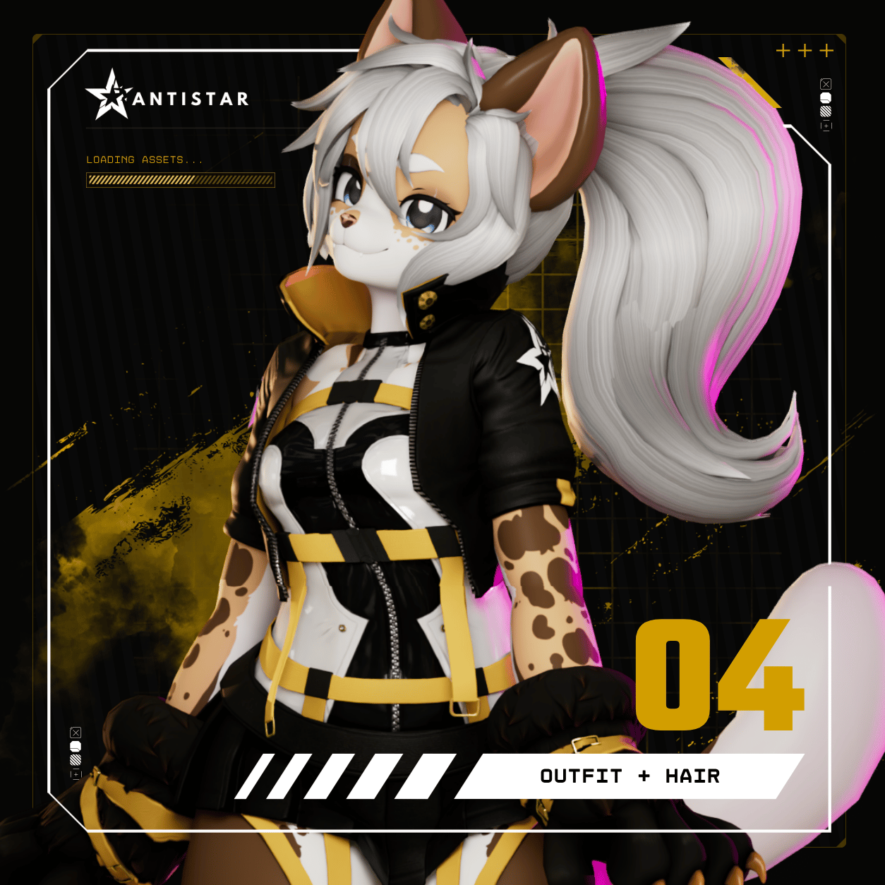 Cyberfur (Biscotti Edition) | Complete Techwear + Hair & Harness