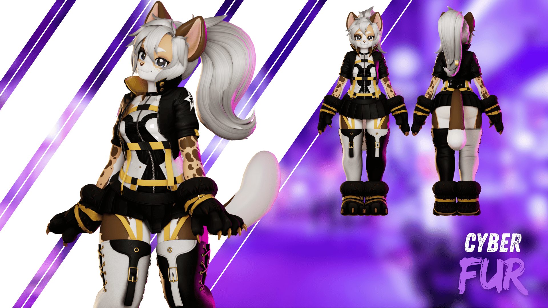Cyberfur (Biscotti Edition) | Complete Techwear + Hair & Harness