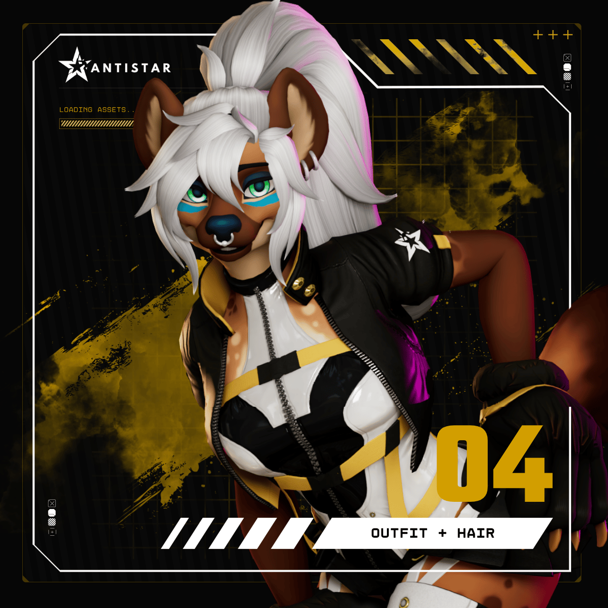 Cyberfur (Hyenid Edition) | Complete Techwear + Hair & Harness