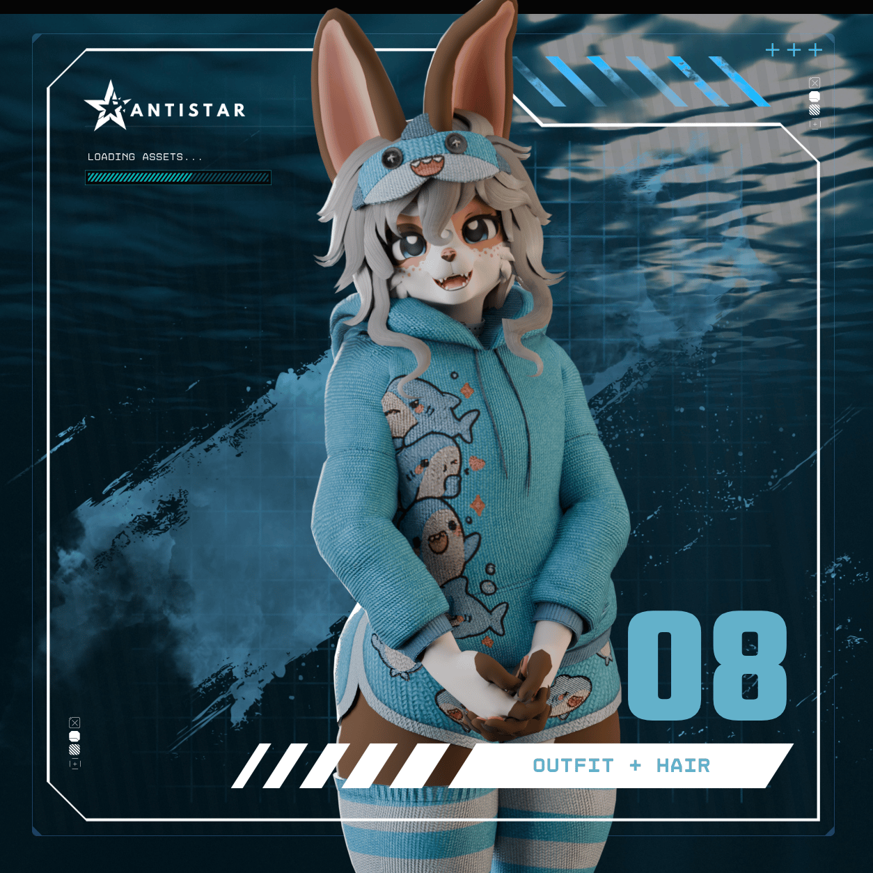The Cozy Shark Pajama Set + Hair [ Biscotti Edition ]