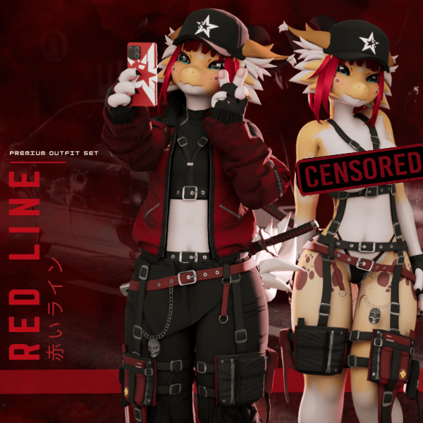 Red Line - Premium Unisex Outfit Collection + Hair [ Kobo Edition ]