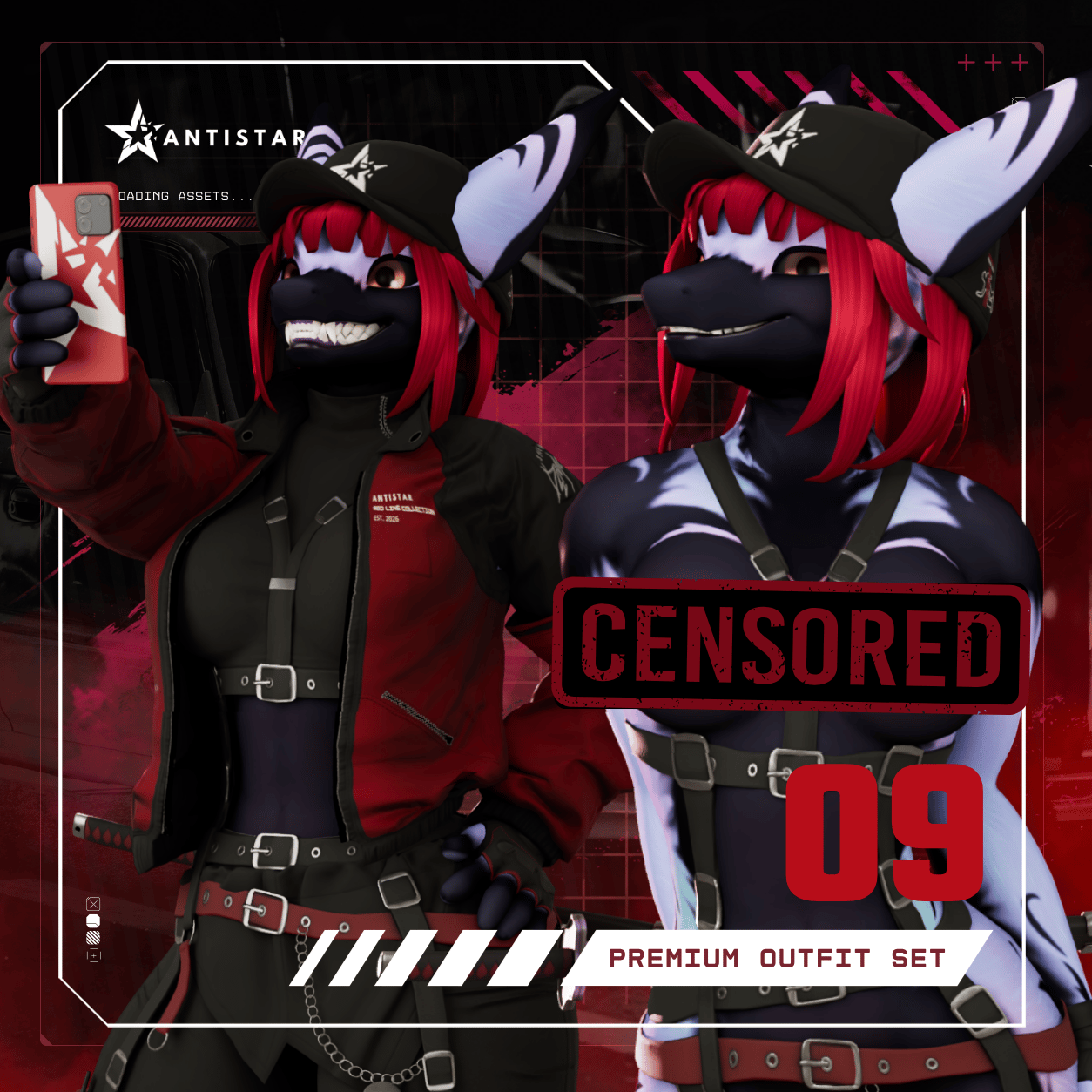 Red Line - Premium Unisex Outfit Collection + Hair [ Dergal Edition ]
