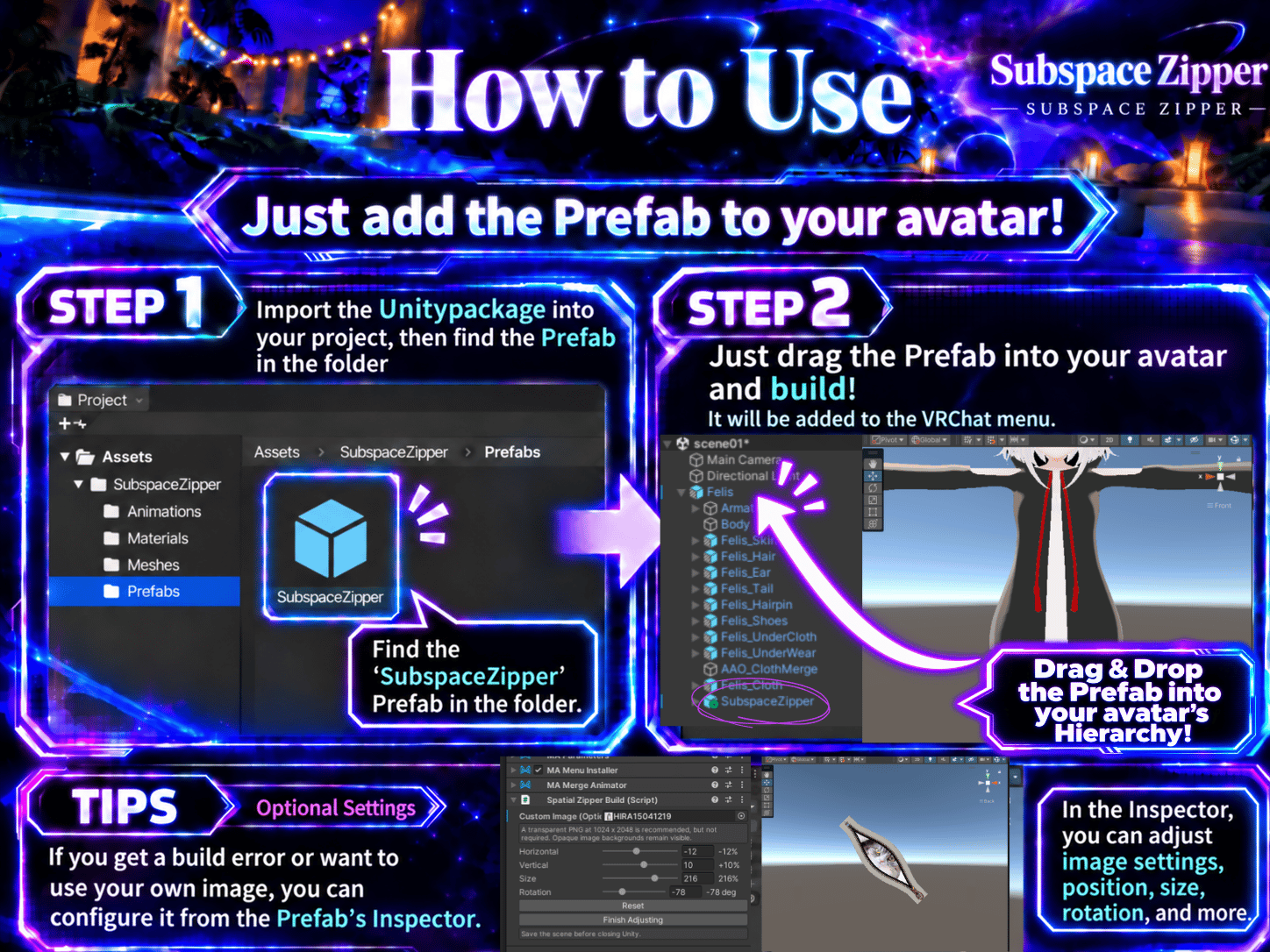 SUBSPACE ZIPPER | Hide Inside a Zipper! [VRChat Avatar Gimmick] by ...