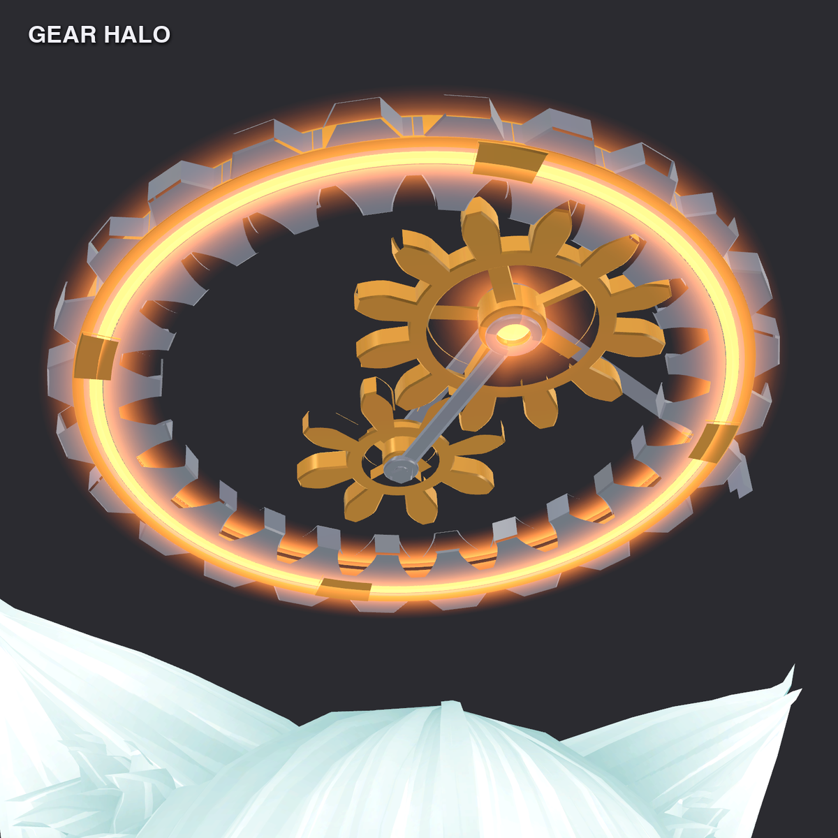 Gear Halo - Mechanical Halo with Turning Gears, 4 Colors (Brass / Steel / Rose / Noir) [VRChat, Modular Avatar]