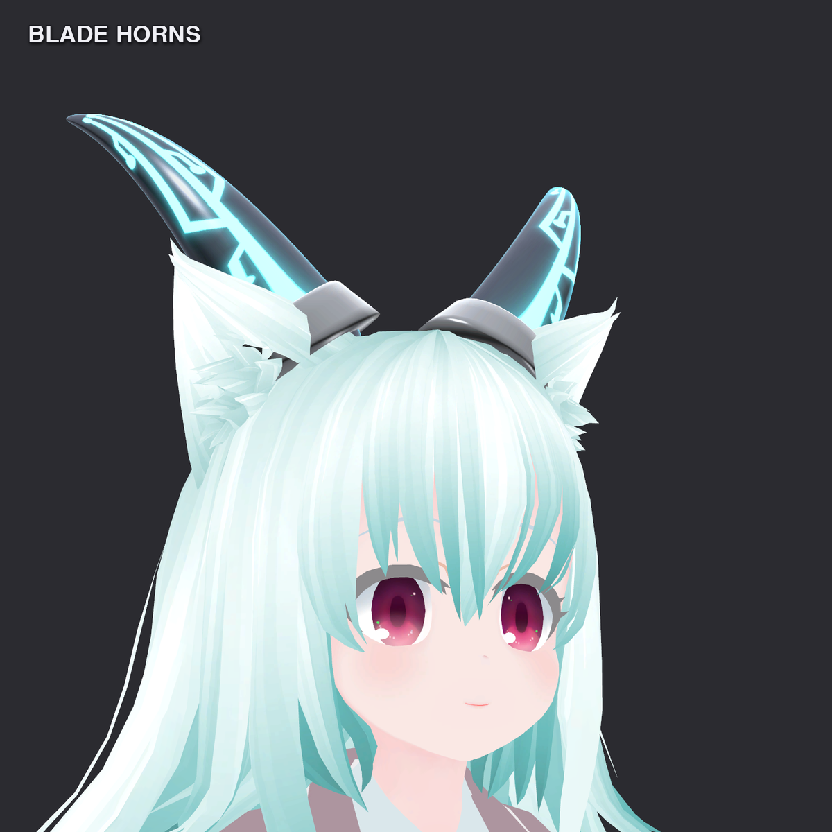 Blade Horns - Circuit Glow, 4 Colors [VRChat, Modular Avatar]