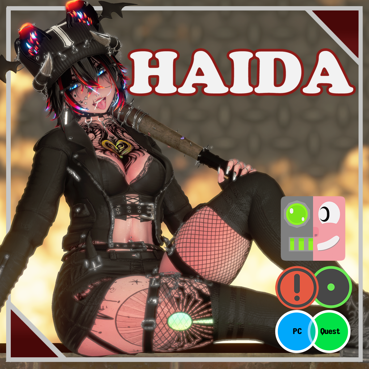 Haida the Hyena  (Female / Femboy, PC, OPTI, QUEST, Gogo, VRCFT  / Face Tracking, SPS/Lolipop)