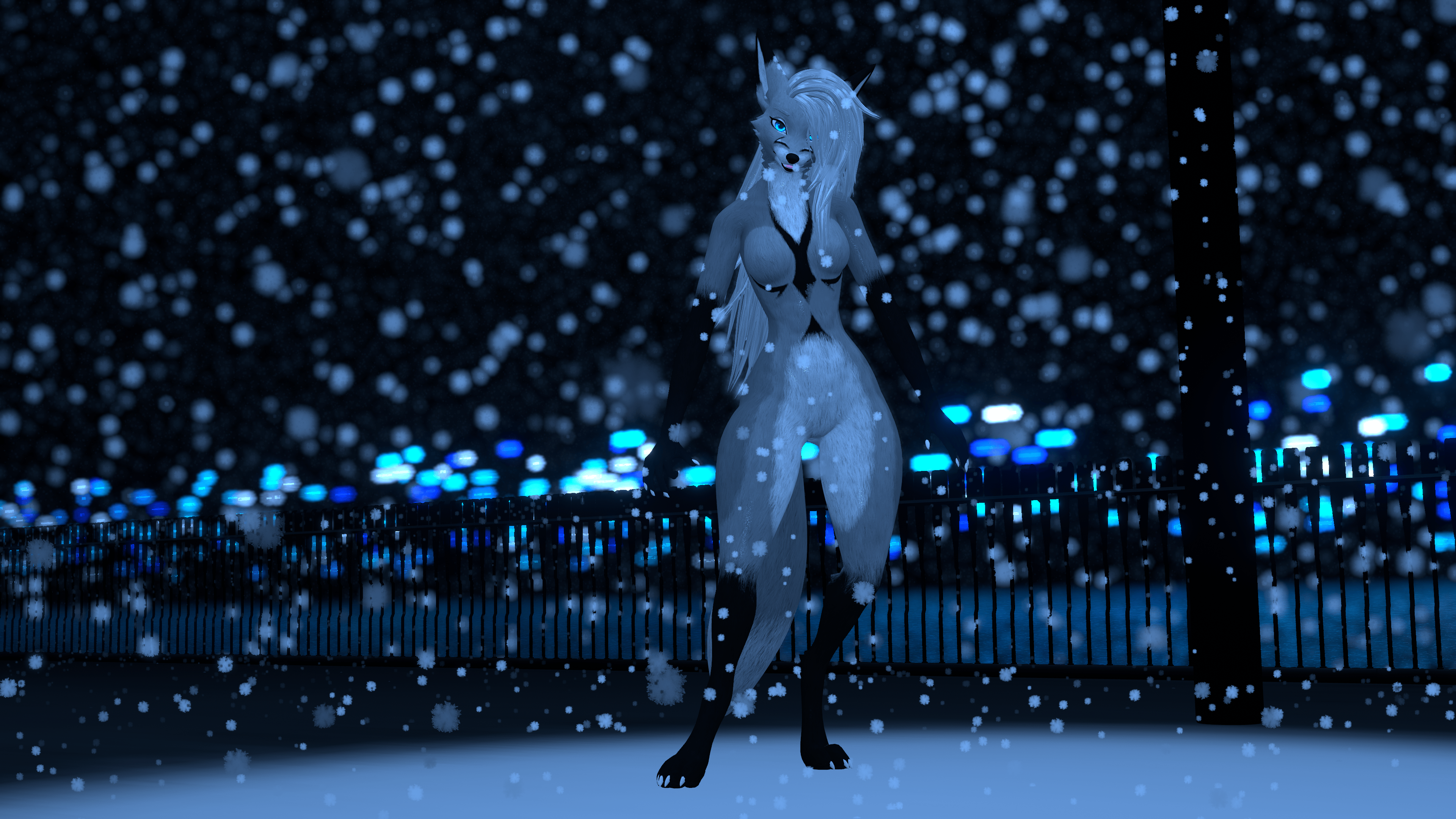 Snow Fox- Maned Wolf Lady Textures and Material
