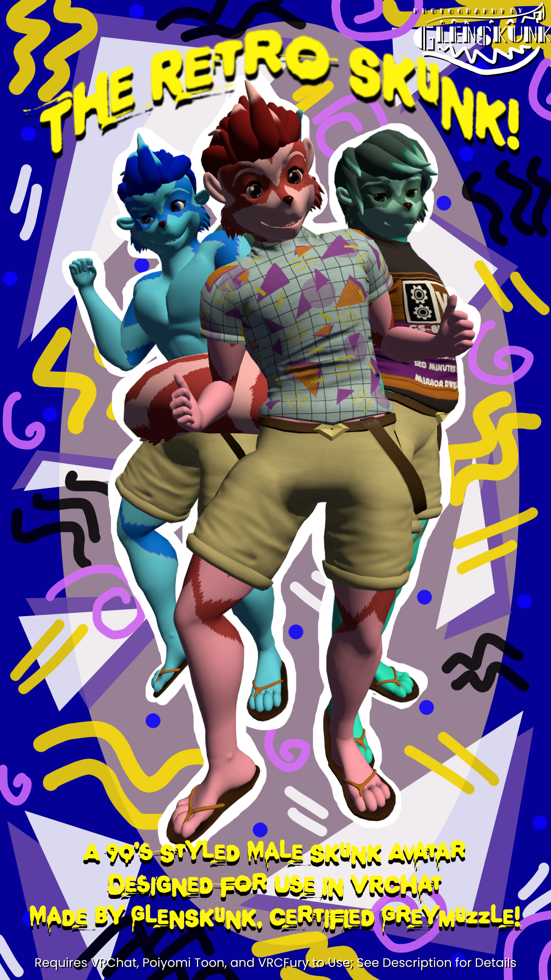 Retro Skunk - A 90's Inspired Male Skunk Avatar!