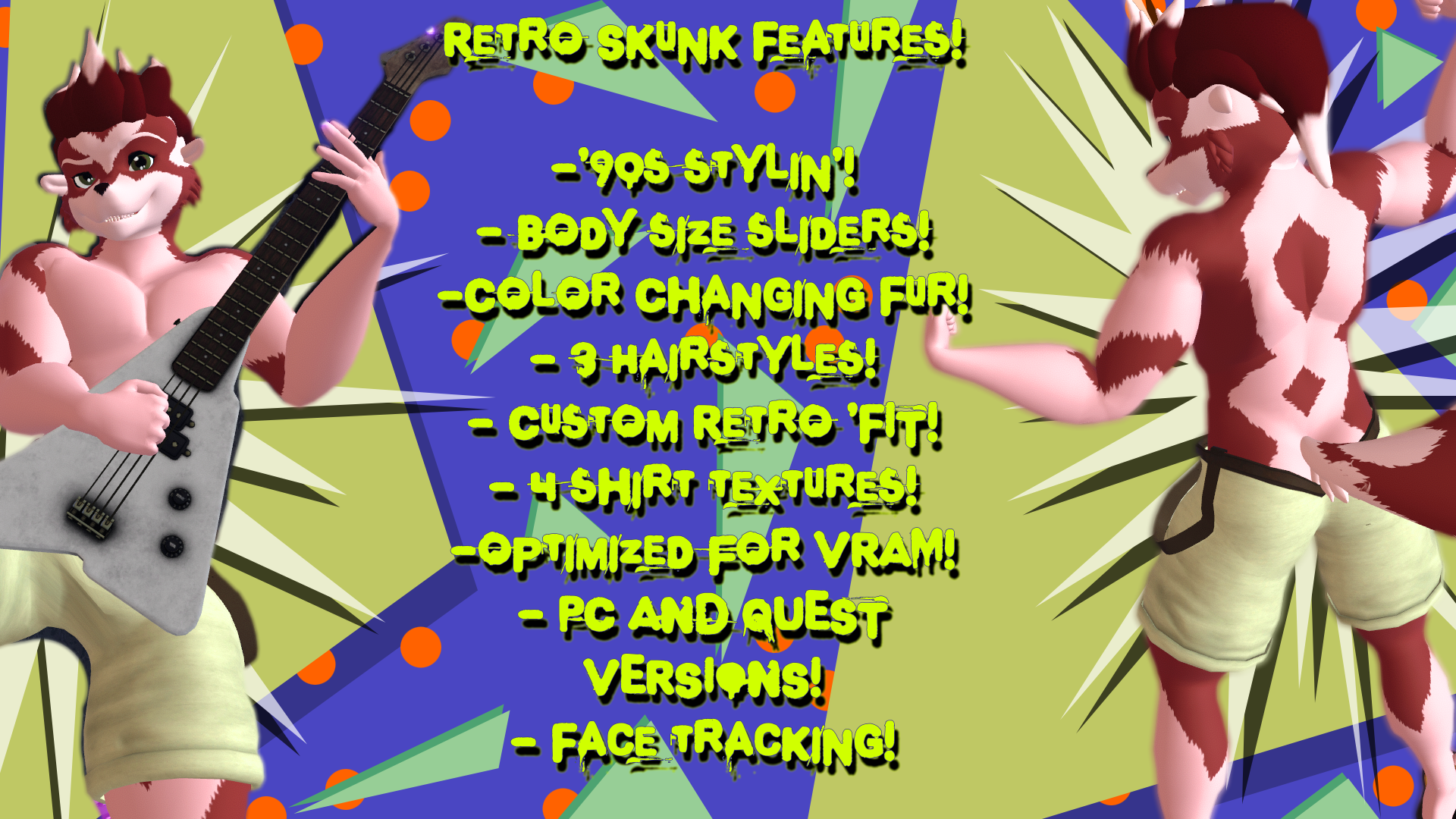 Retro Skunk - A 90's Inspired Male Skunk Avatar!