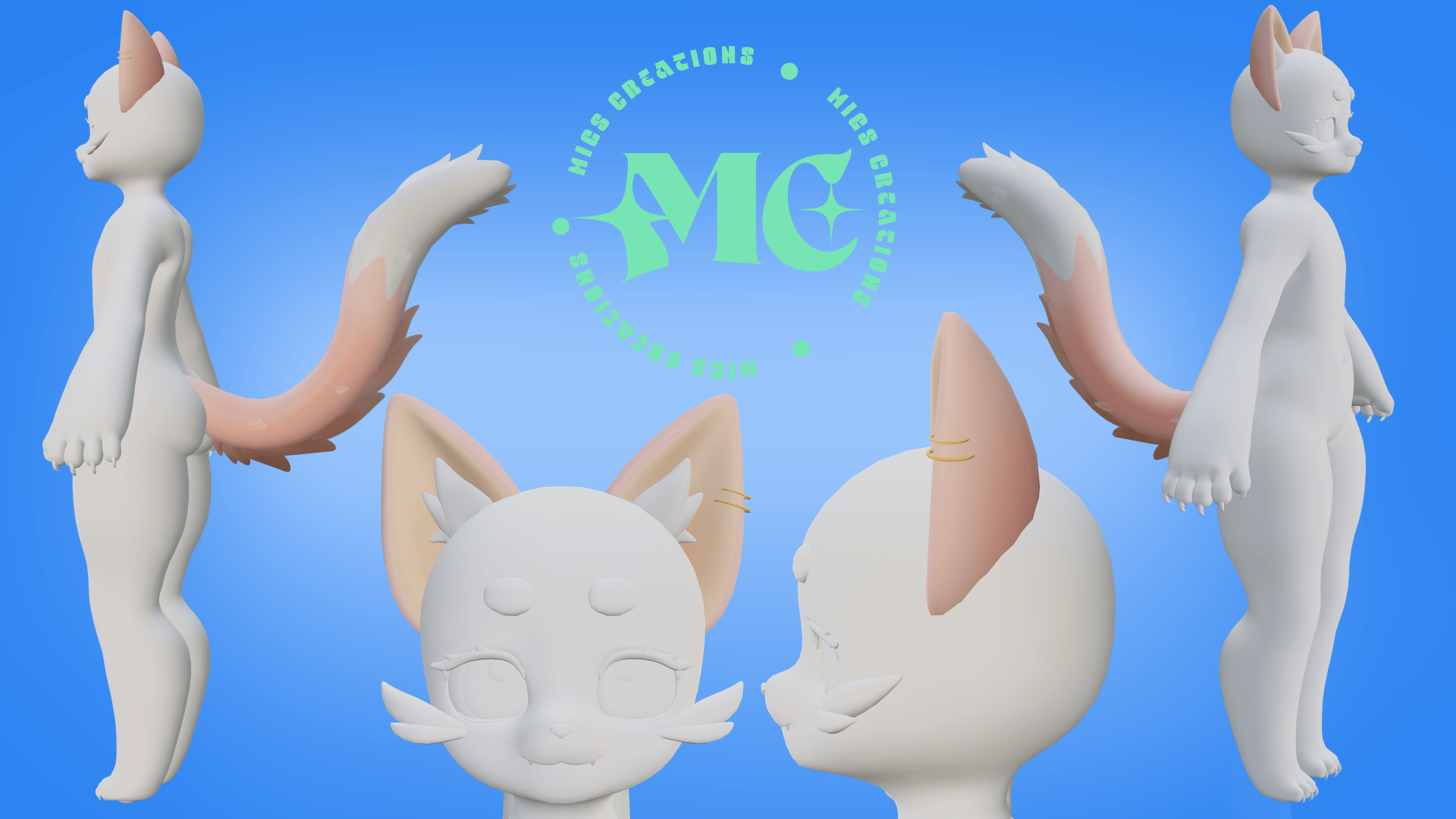 Set Cat Ears & Tail VRChat asset