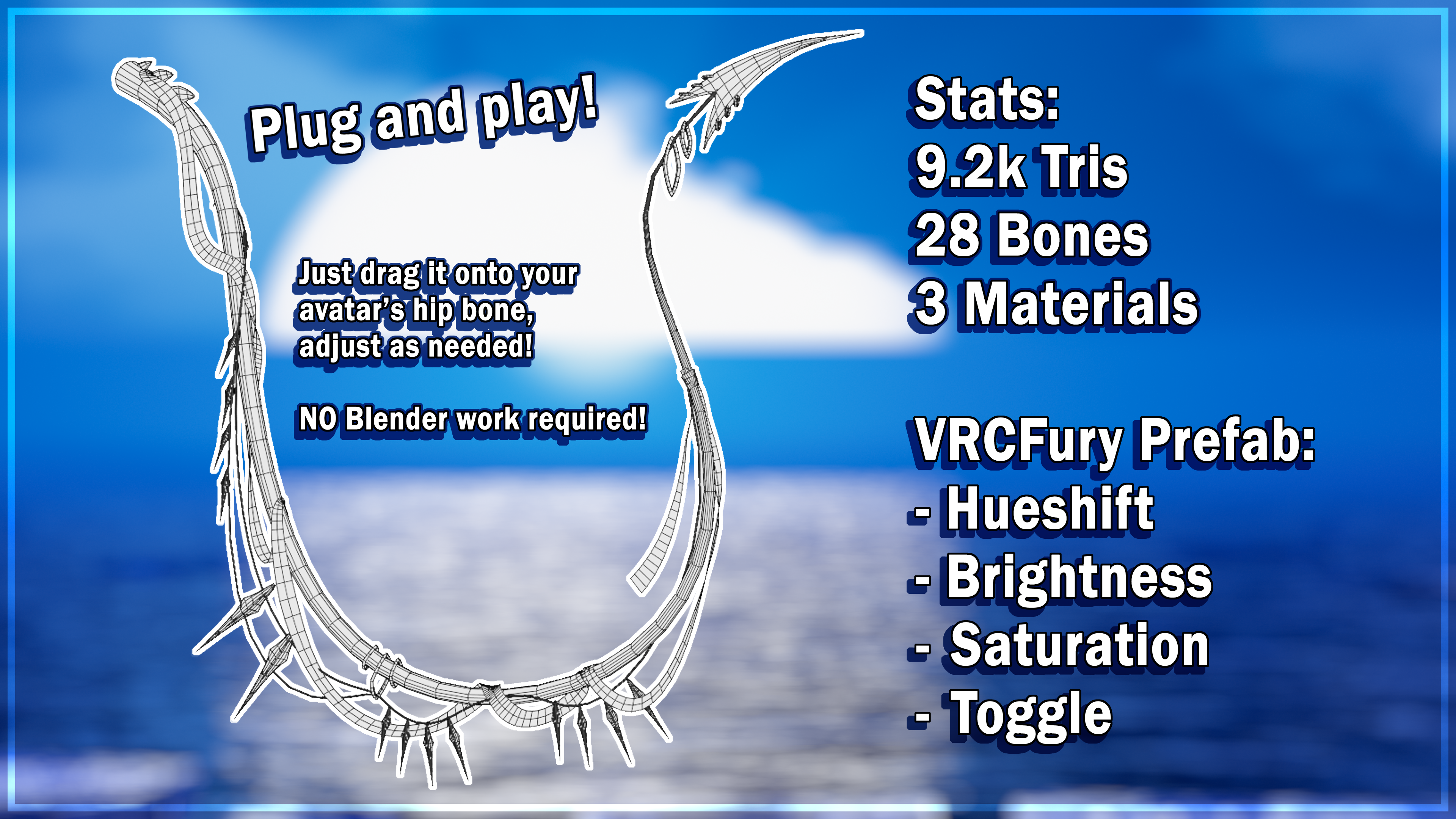 Jester Tail - VRCFury Prefab Included!