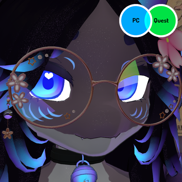 Rose Gold Round Glasses - VRChat Avatar Accessory