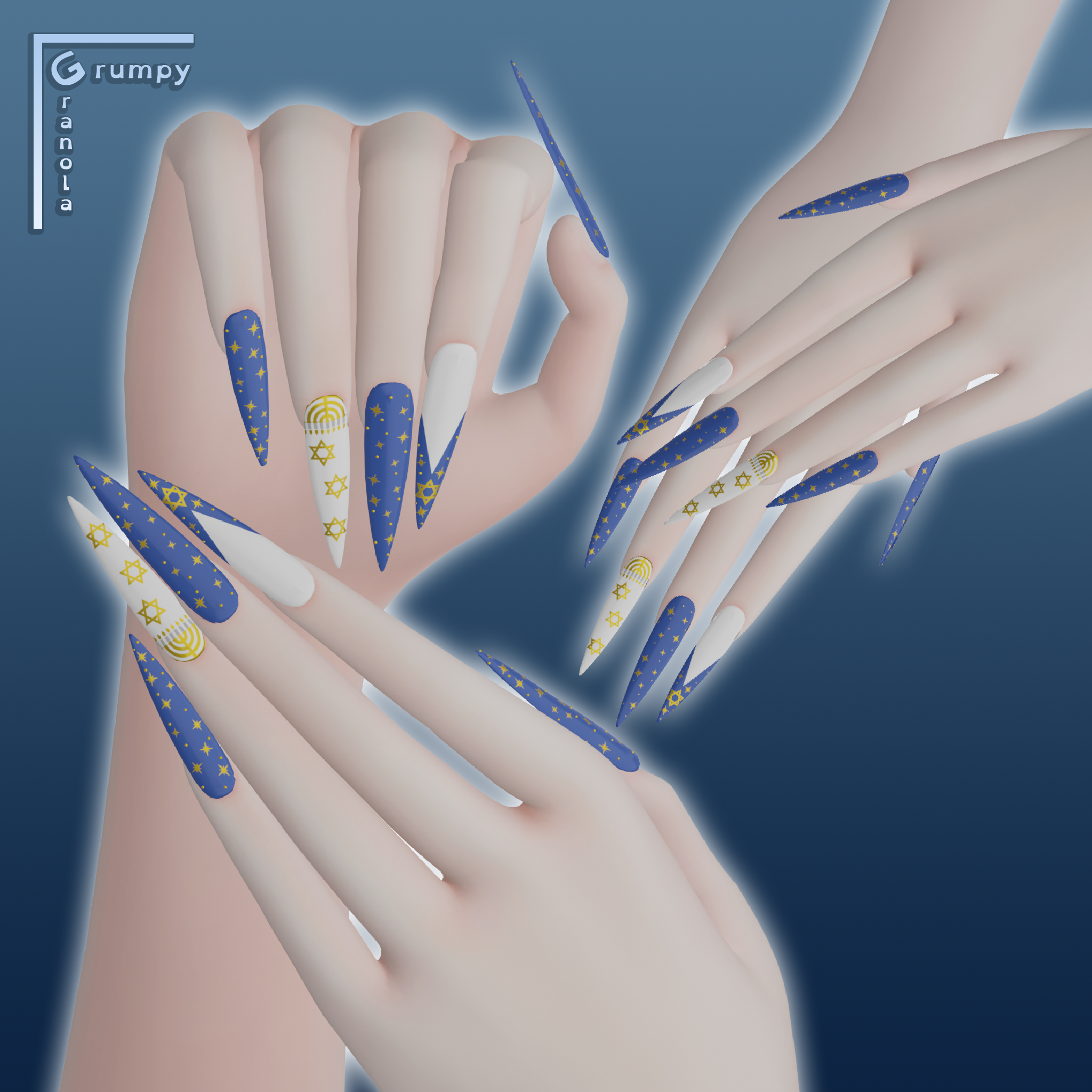 Hanukkah Nails