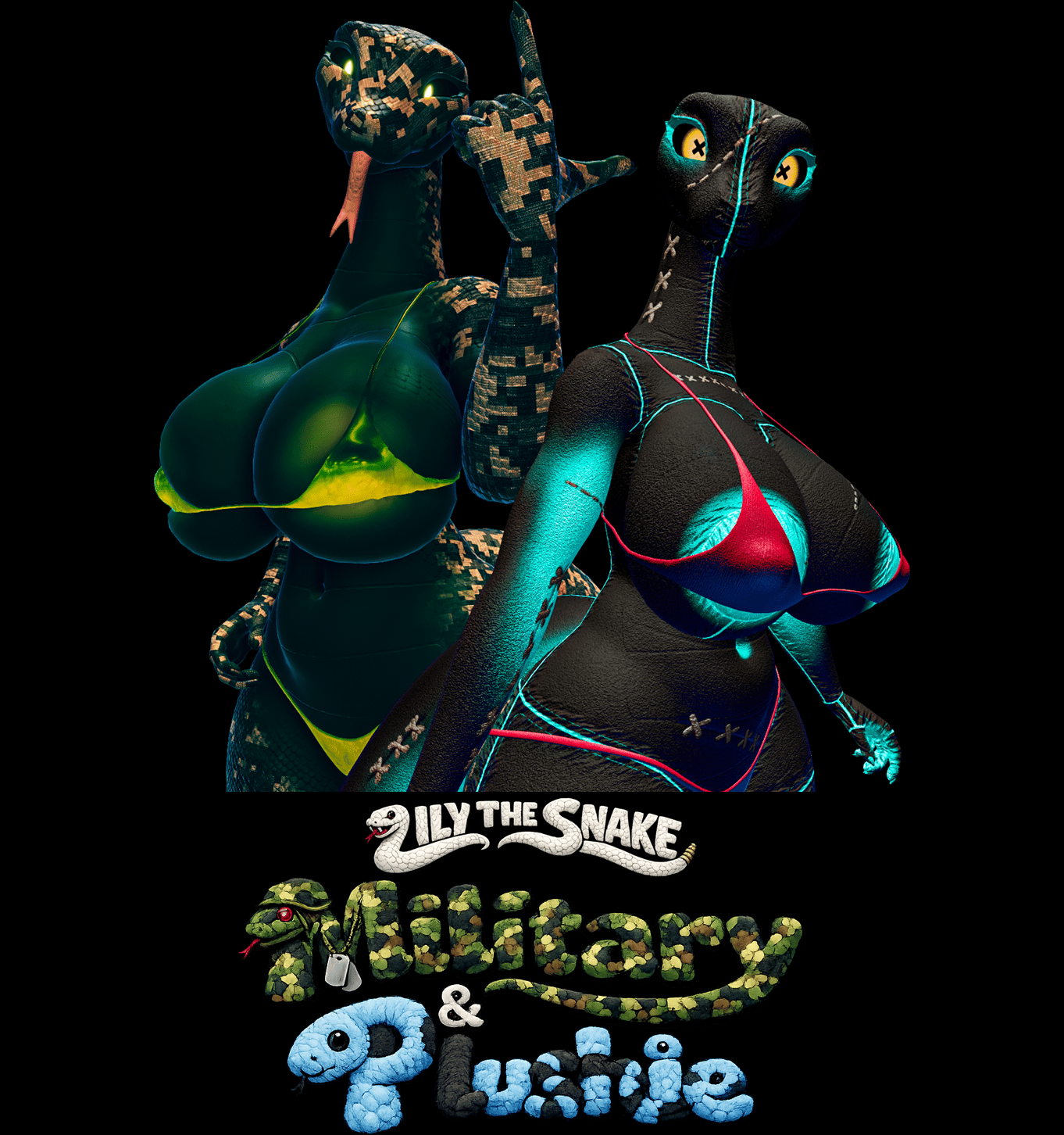 LILY THE SNAKE Military & Plushie
