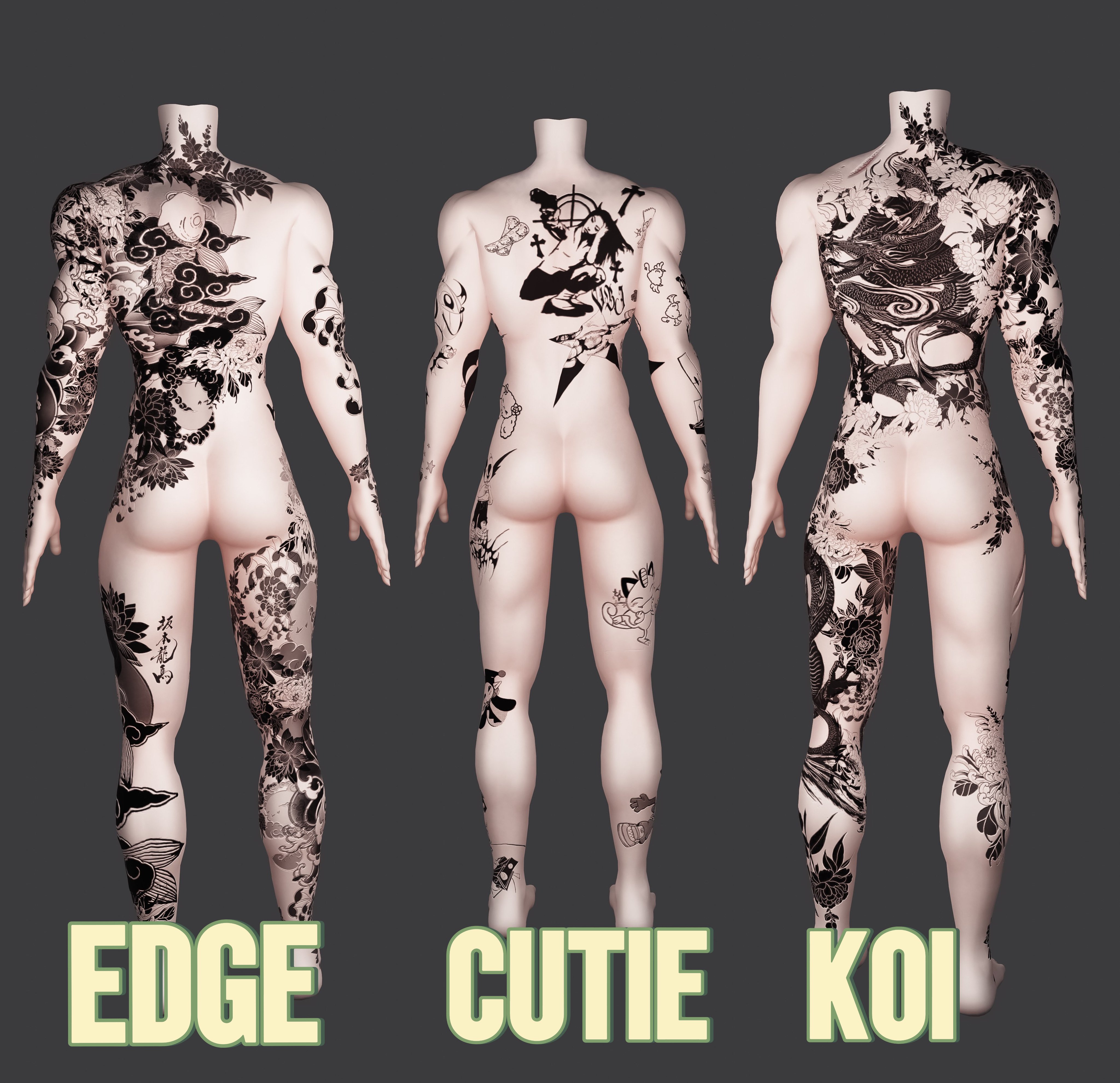 4K AKI BODY TEXTURE PACK - CUTIE, EDGE, KOI