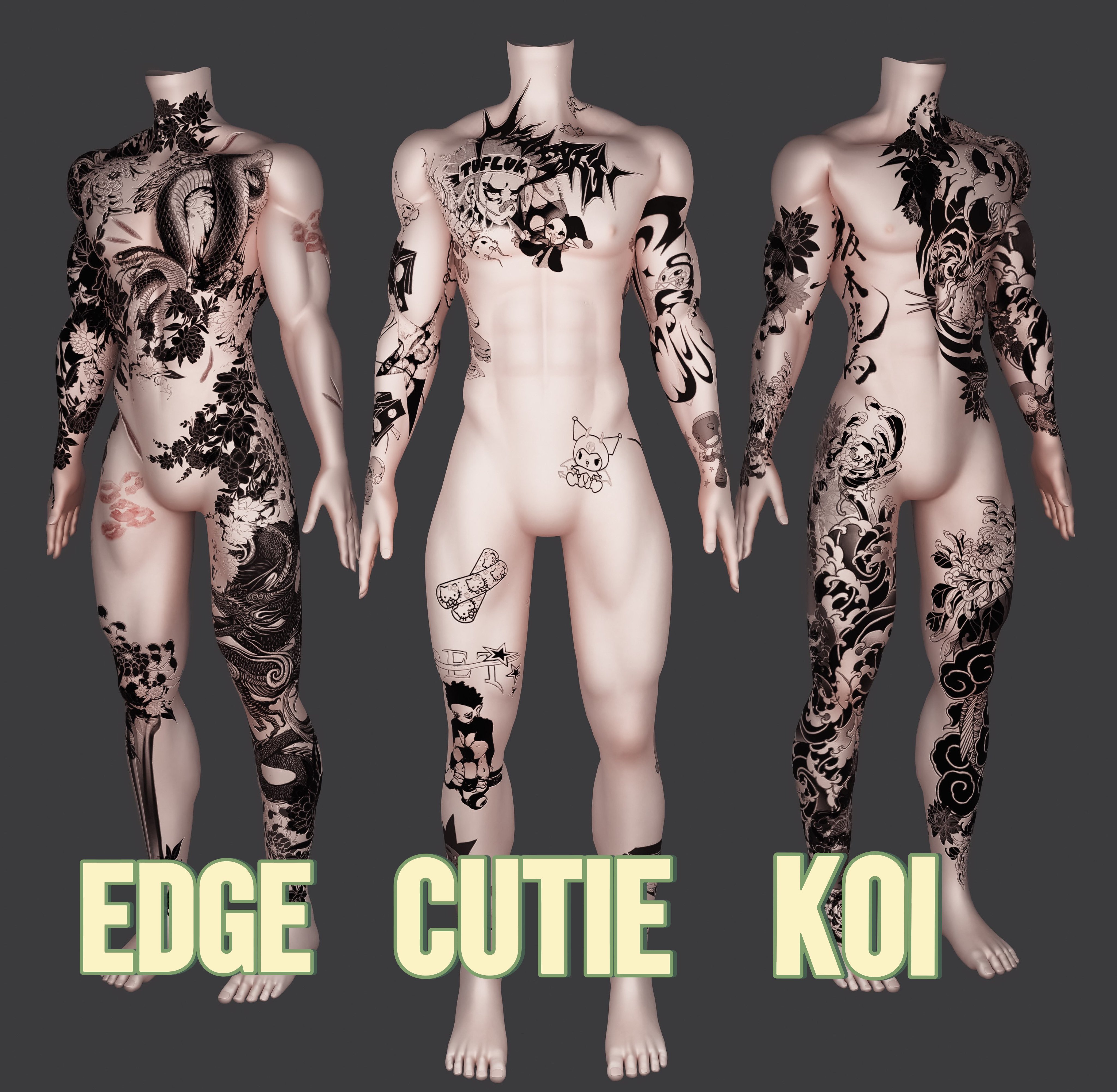 4K AKI BODY TEXTURE PACK - CUTIE, EDGE, KOI