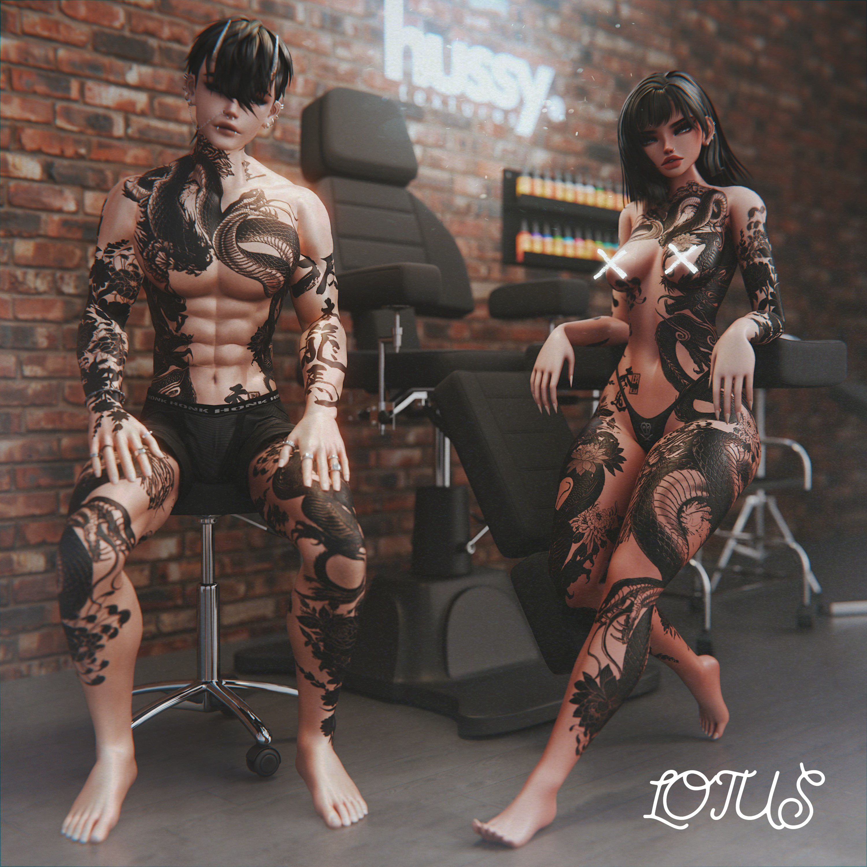 4K TRIAD FEMALE BODY TEXTURE PACK - Triad, Yakuza, Lotus