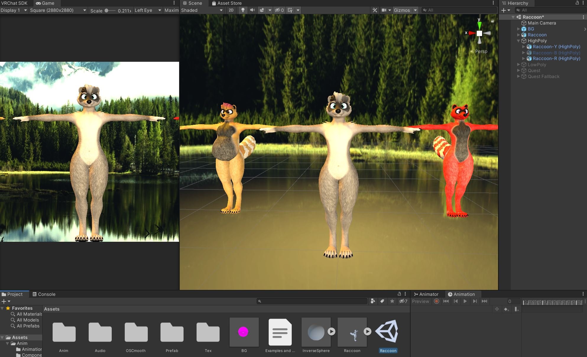 Raccoon (VRChat 3D Model, VTuber Avatar)