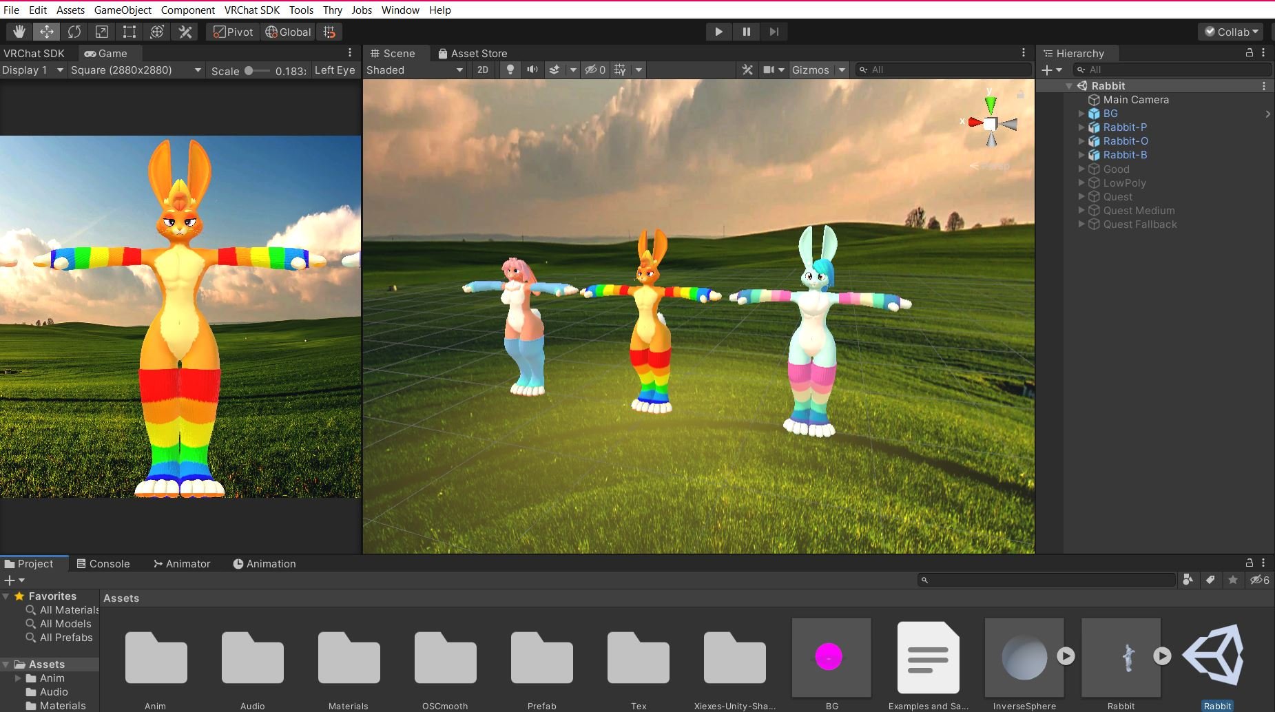 Rabbit (VRChat 3D Model, VTuber Avatar)