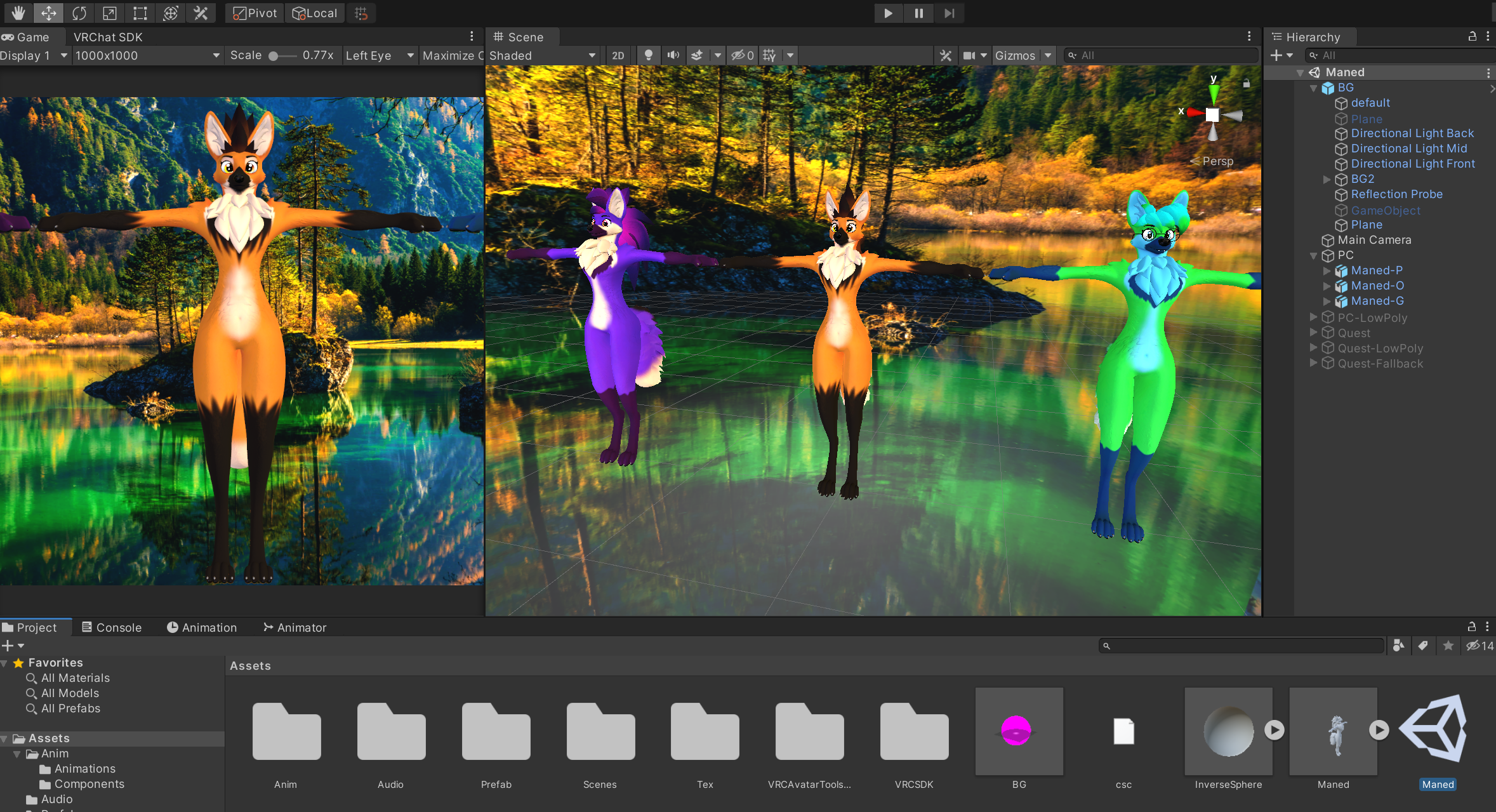 Maned Wolf (VRChat 3D Model, VTuber Avatar)