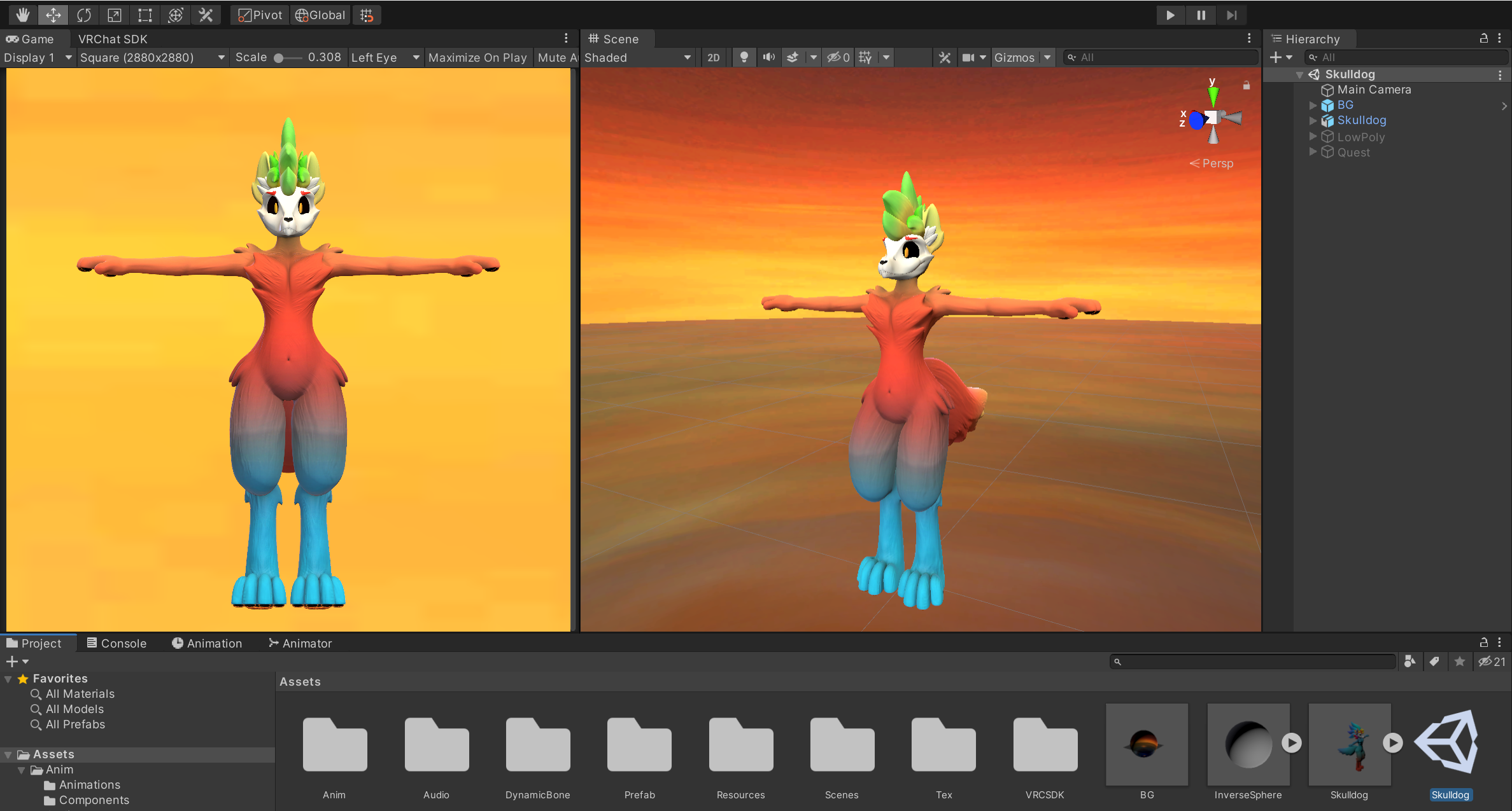 Skulldog (VRChat 3D Model, VTuber Avatar)