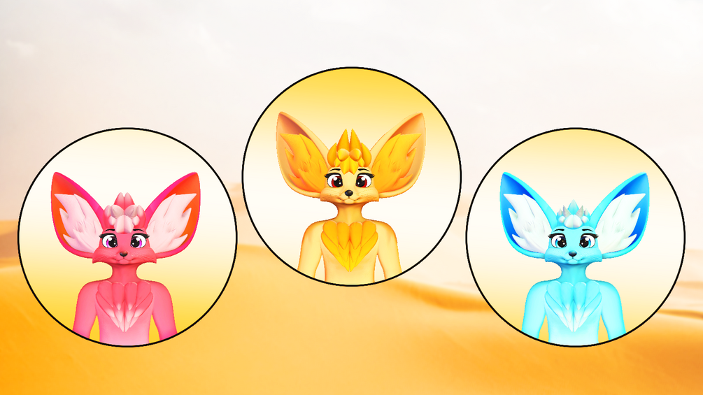 Fennec (VRChat 3D Models, VTuber Avatar)