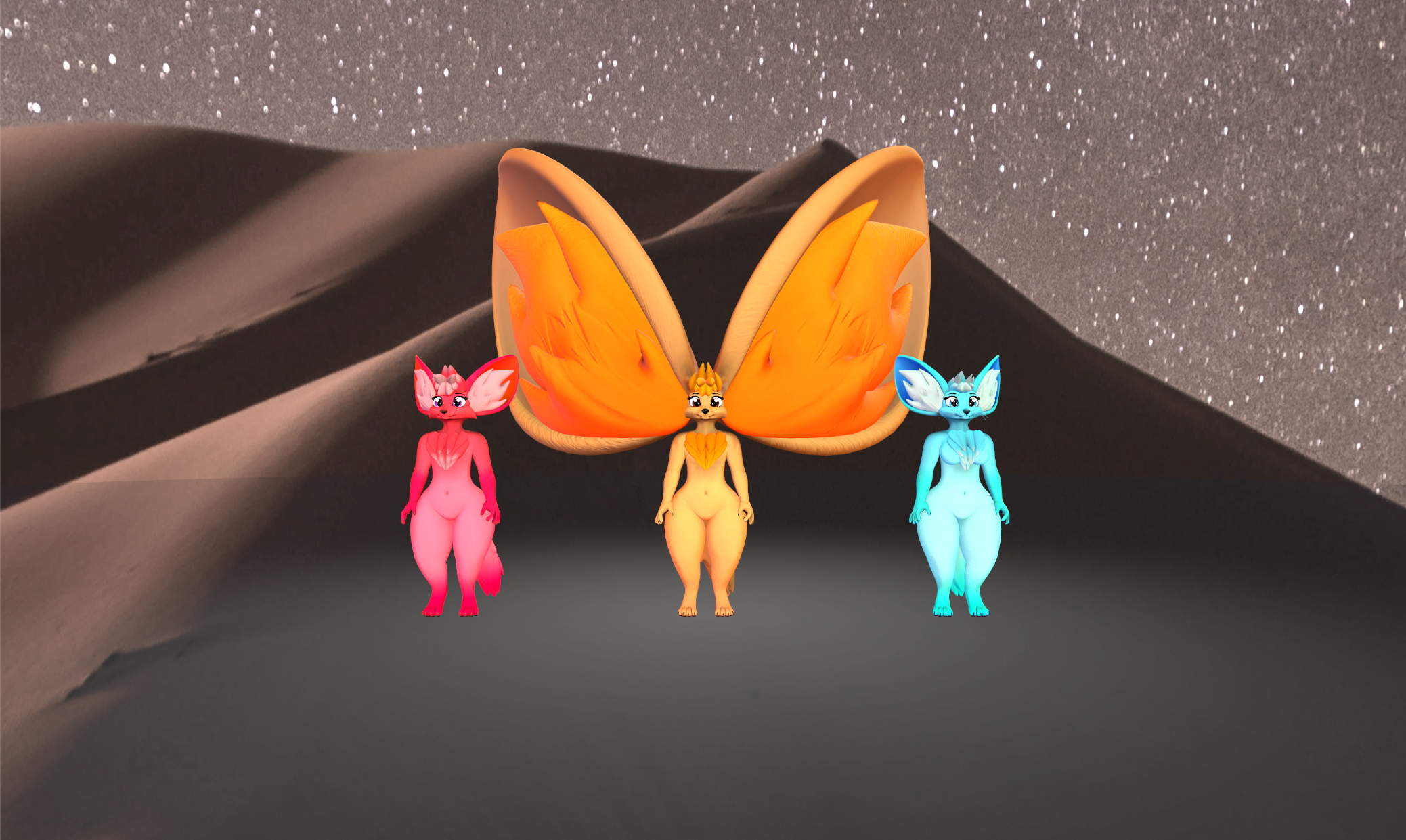 Fennec (VRChat 3D Models, VTuber Avatar)