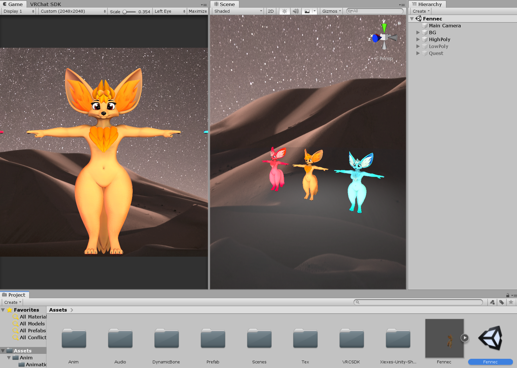 Fennec (VRChat 3D Models, VTuber Avatar)