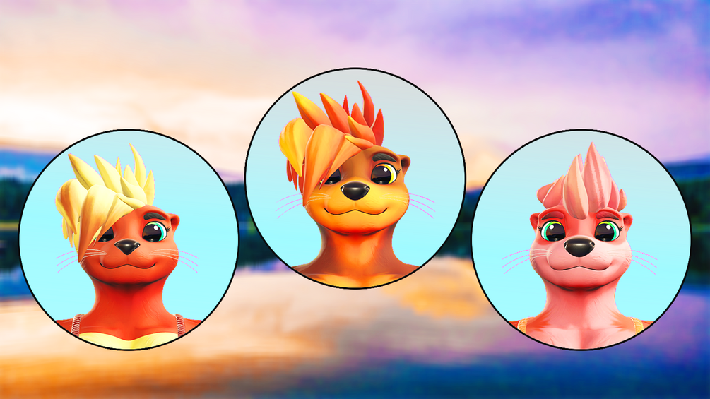 Otters (VRChat 3D Models, VTuber Avatar)