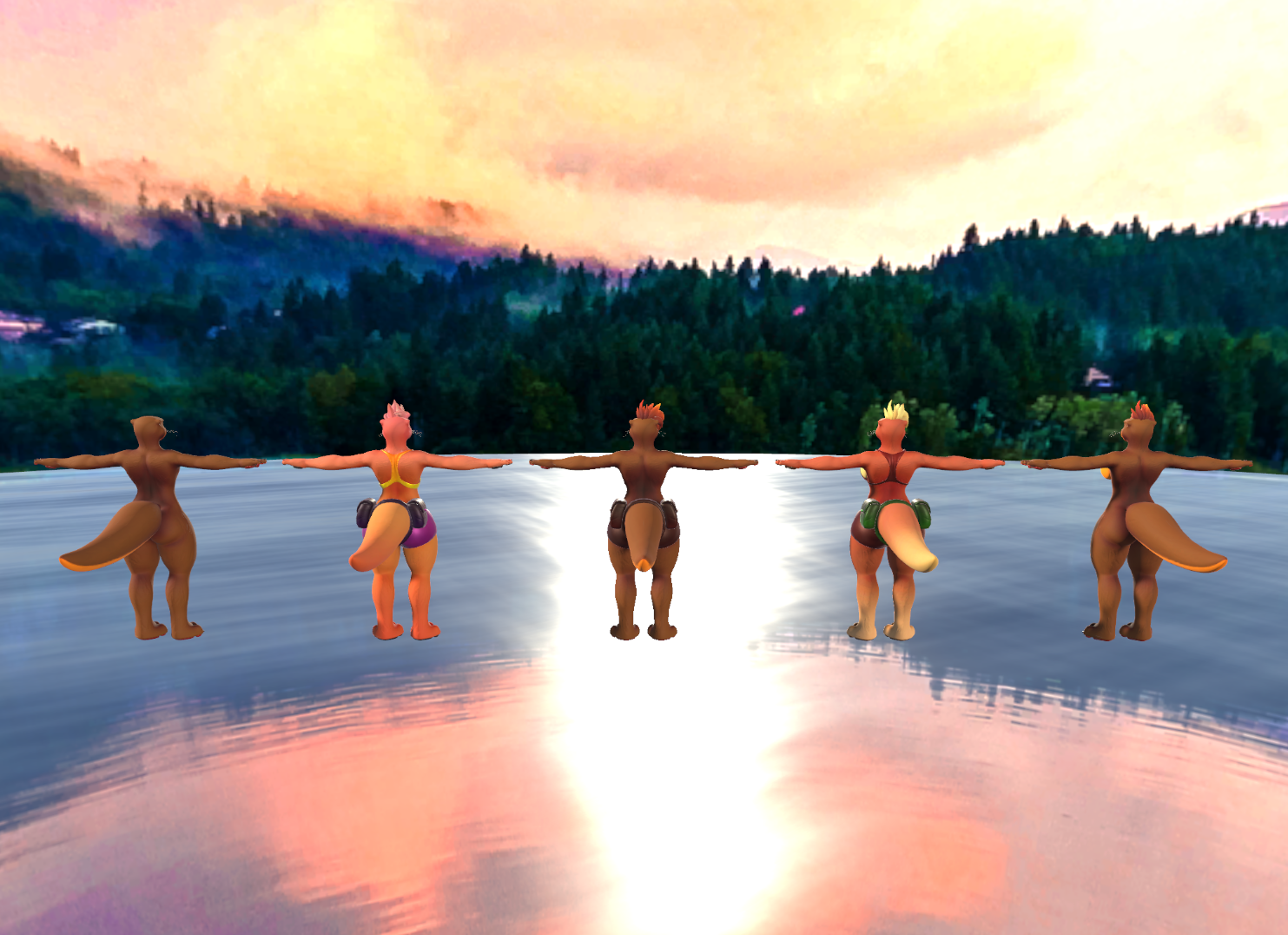 Otters (VRChat 3D Models, VTuber Avatar)