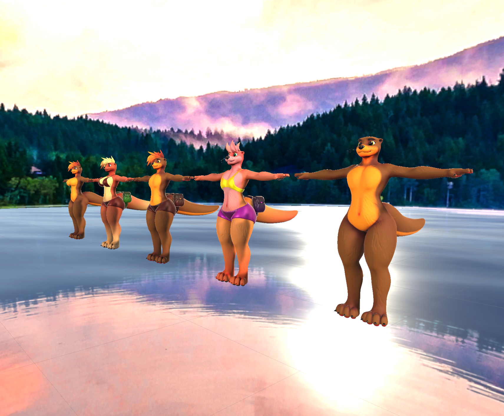 Otters (VRChat 3D Models, VTuber Avatar)
