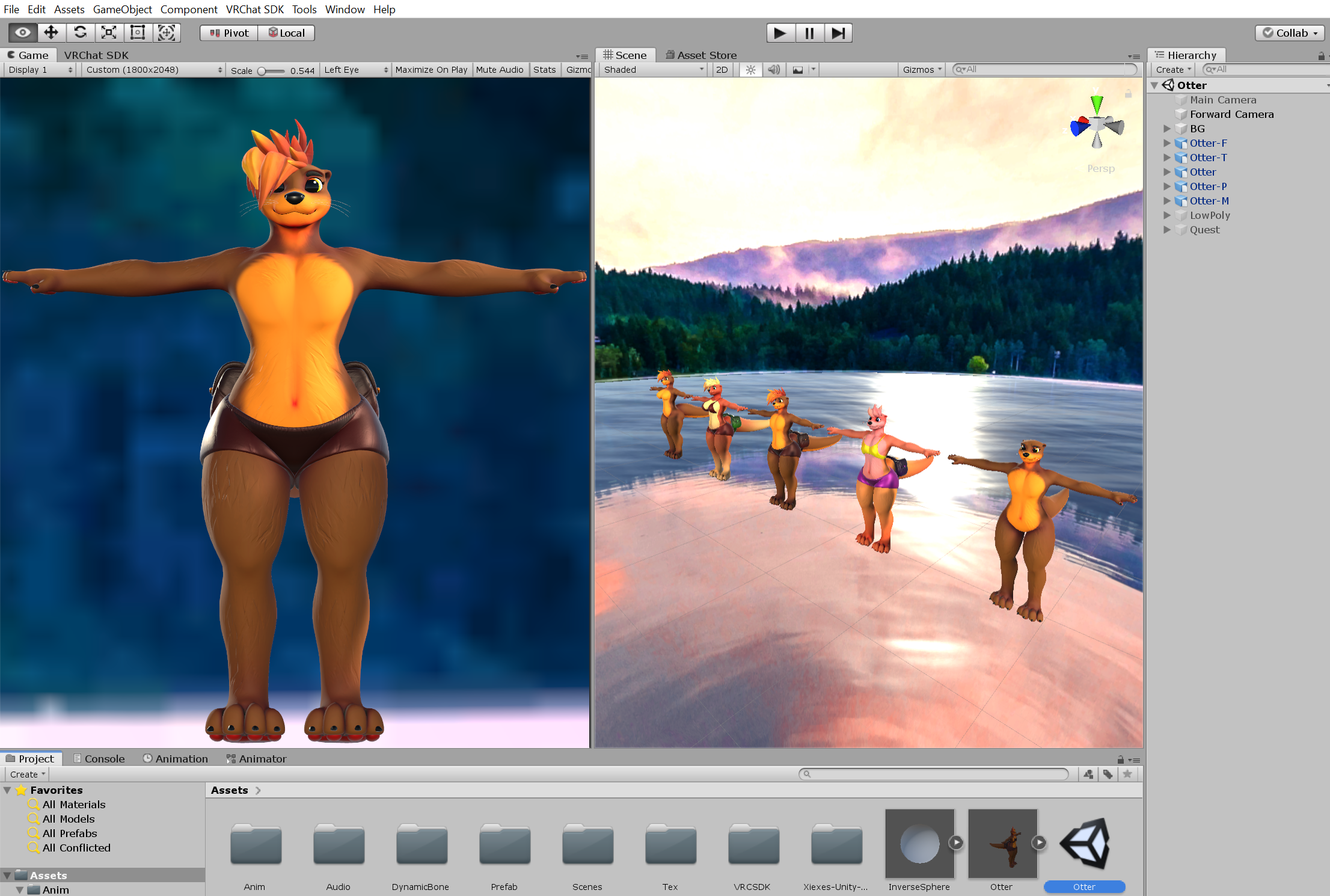 Otters (VRChat 3D Models, VTuber Avatar)