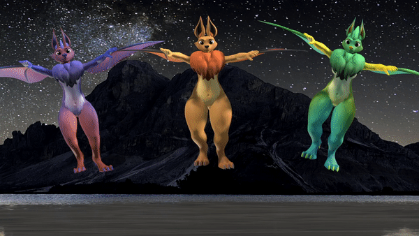 Bats (VRChat 3D Models, VTuber Avatar)