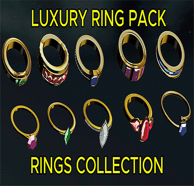 The Golden Gems Jewelry Collection [10+ Rings for VRChat]