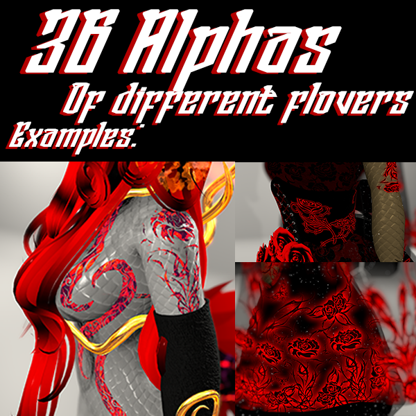 Flowers Alphas for Substance painter