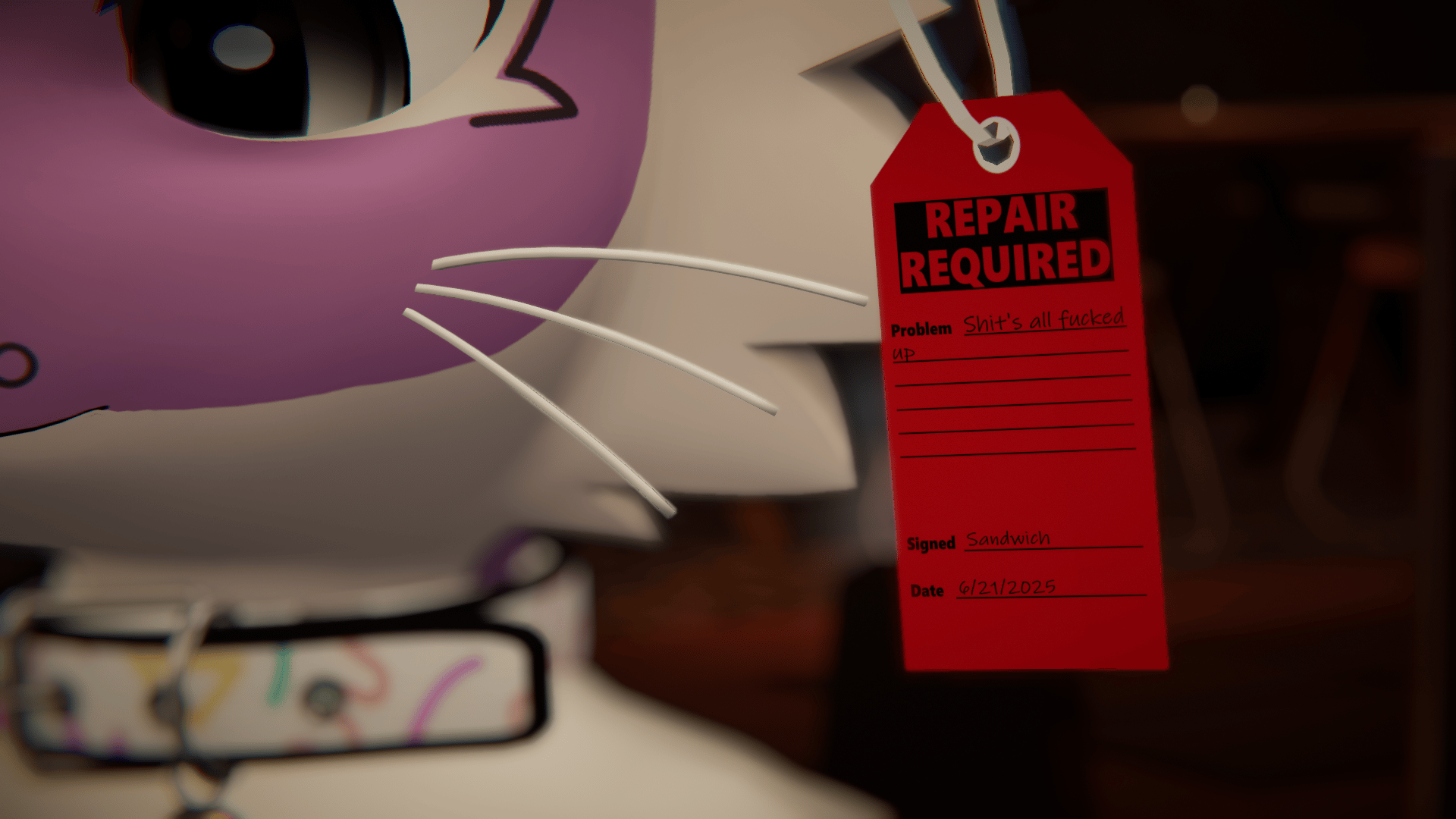 Lock Out Tag Out Repair Required Tag | FREE vrchat asset |