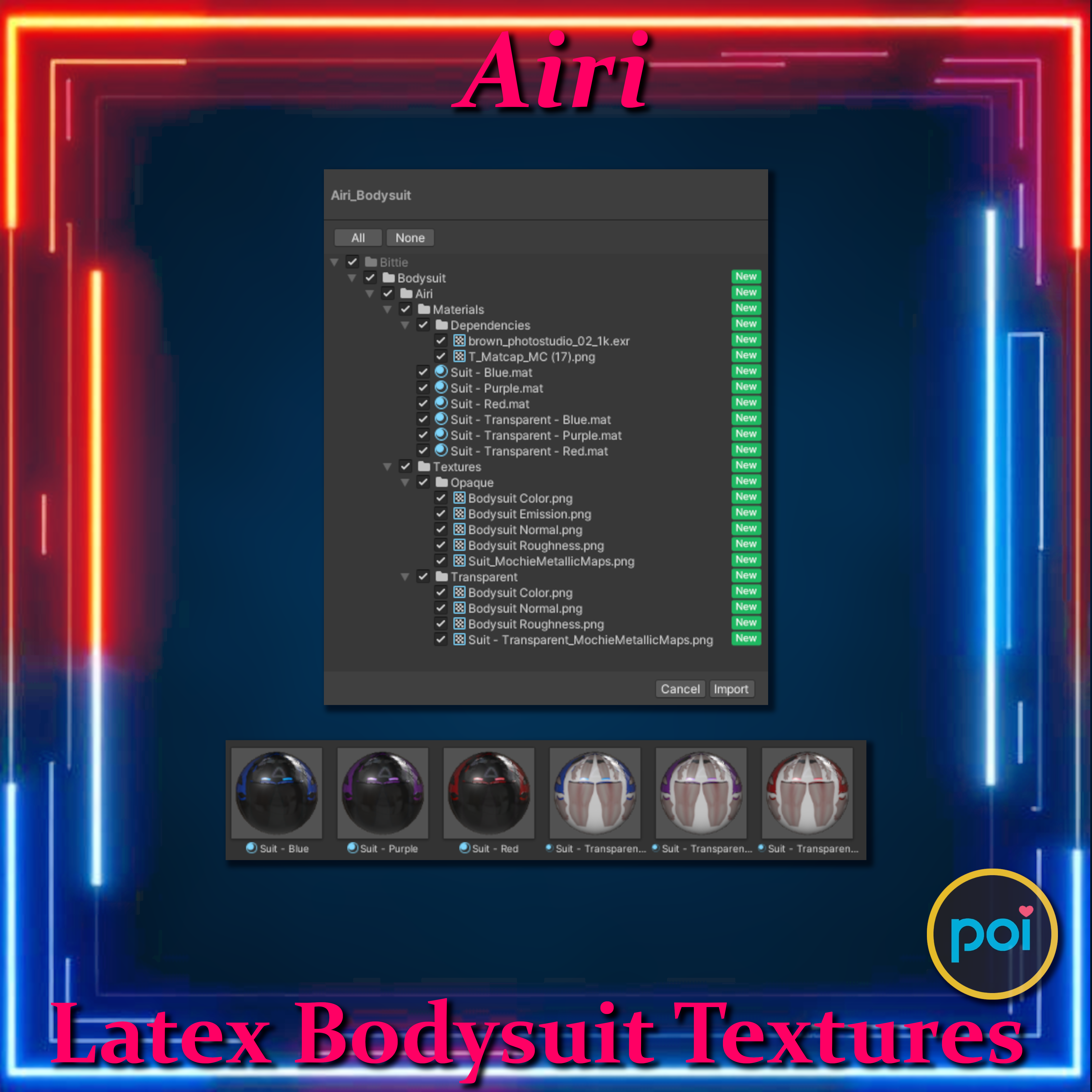 Latex Bodysuit Texture Pack for Airi