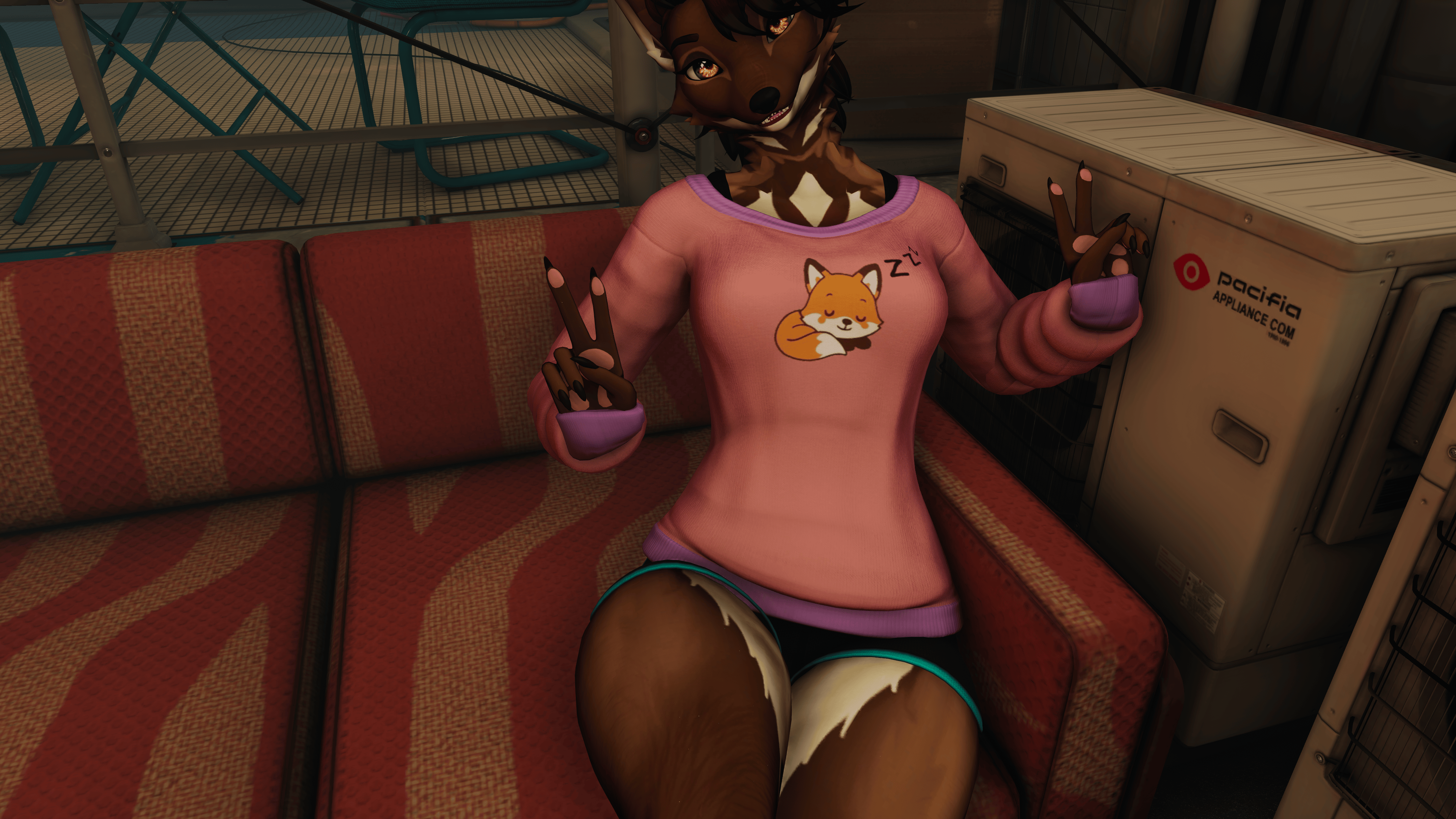 Maned Wolf Lady Furry Clothing Texture