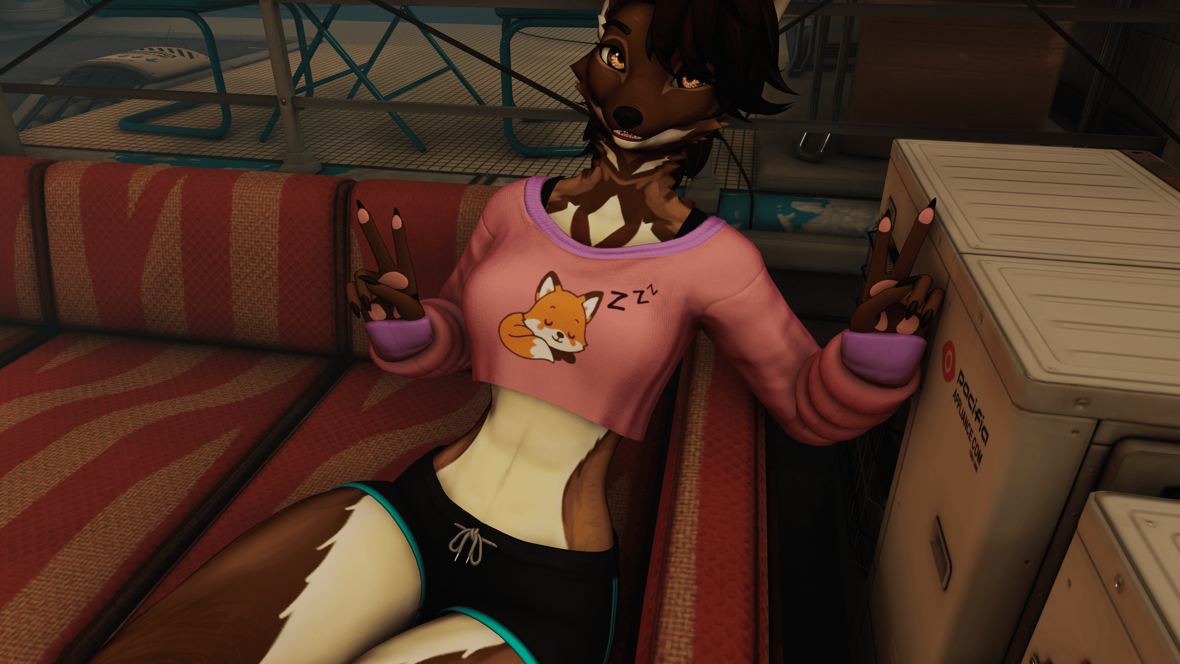 Maned Wolf Lady Furry Clothing Texture