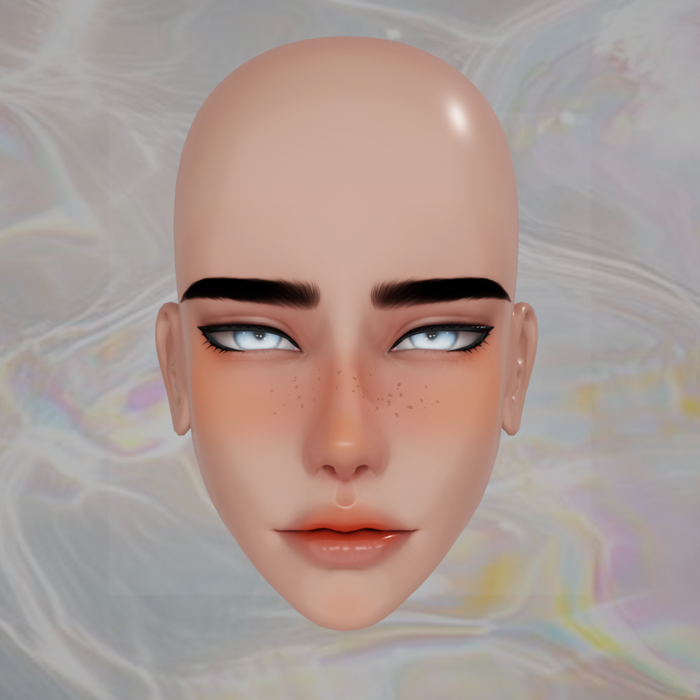 Crimson Allure – Face Makeup Texture (Aki Head )