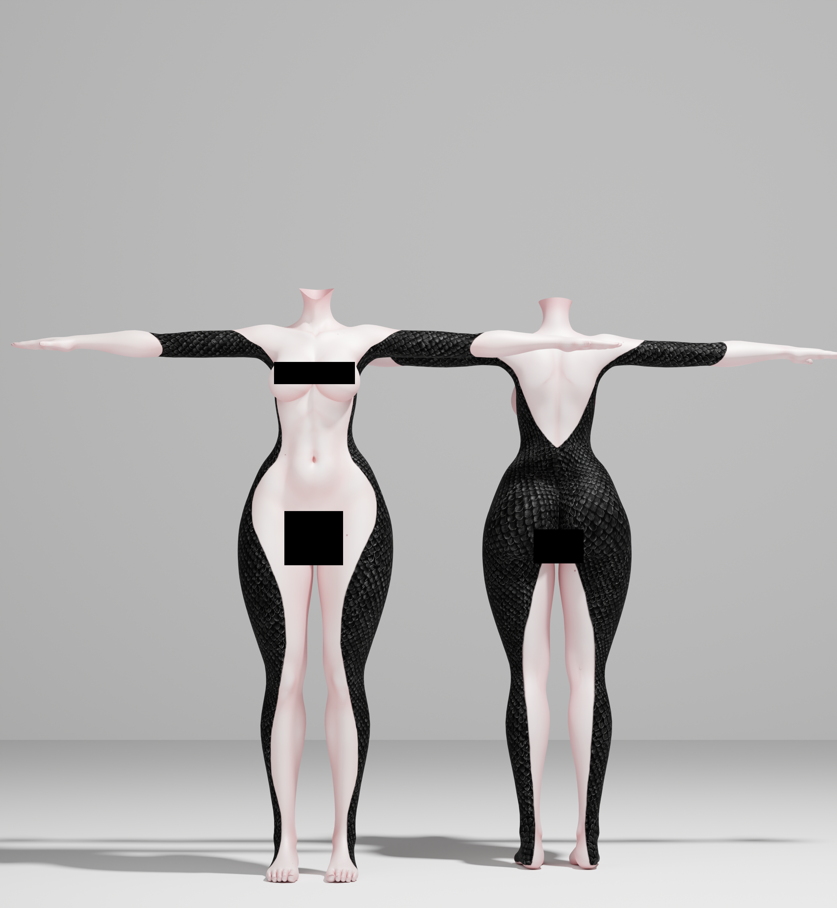 (Akii,E-boy,E-Girl,Hazie, SlimFit )Black Serpent’s Veil tattoo texture