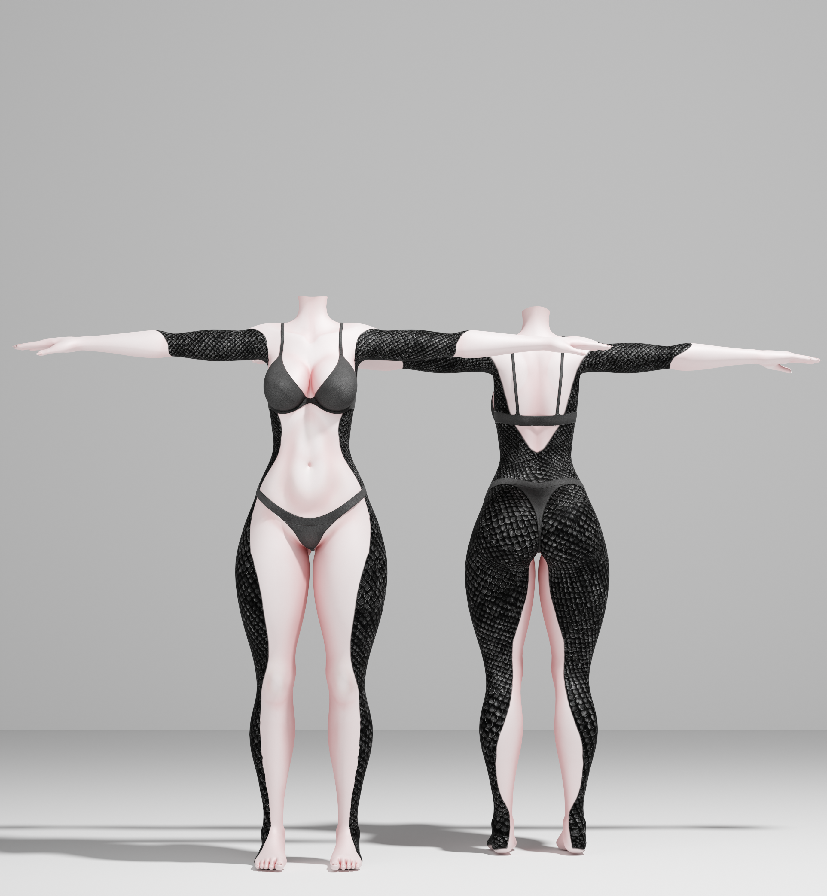 (Akii,E-boy,E-Girl,Hazie, SlimFit )Black Serpent’s Veil tattoo texture
